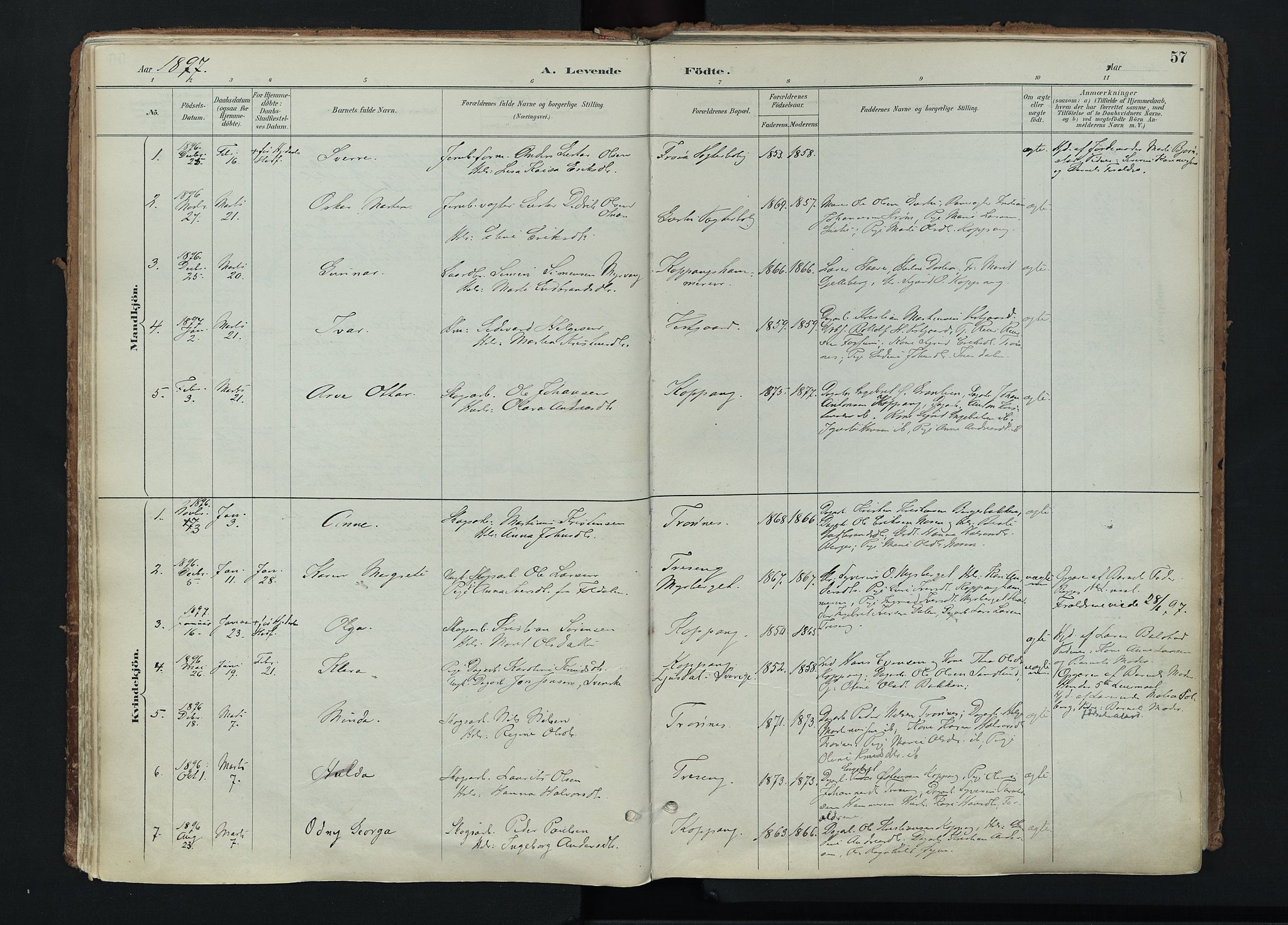 Stor-Elvdal prestekontor, SAH/PREST-052/H/Ha/Haa/L0004: Parish register (official) no. 4, 1890-1922, p. 57