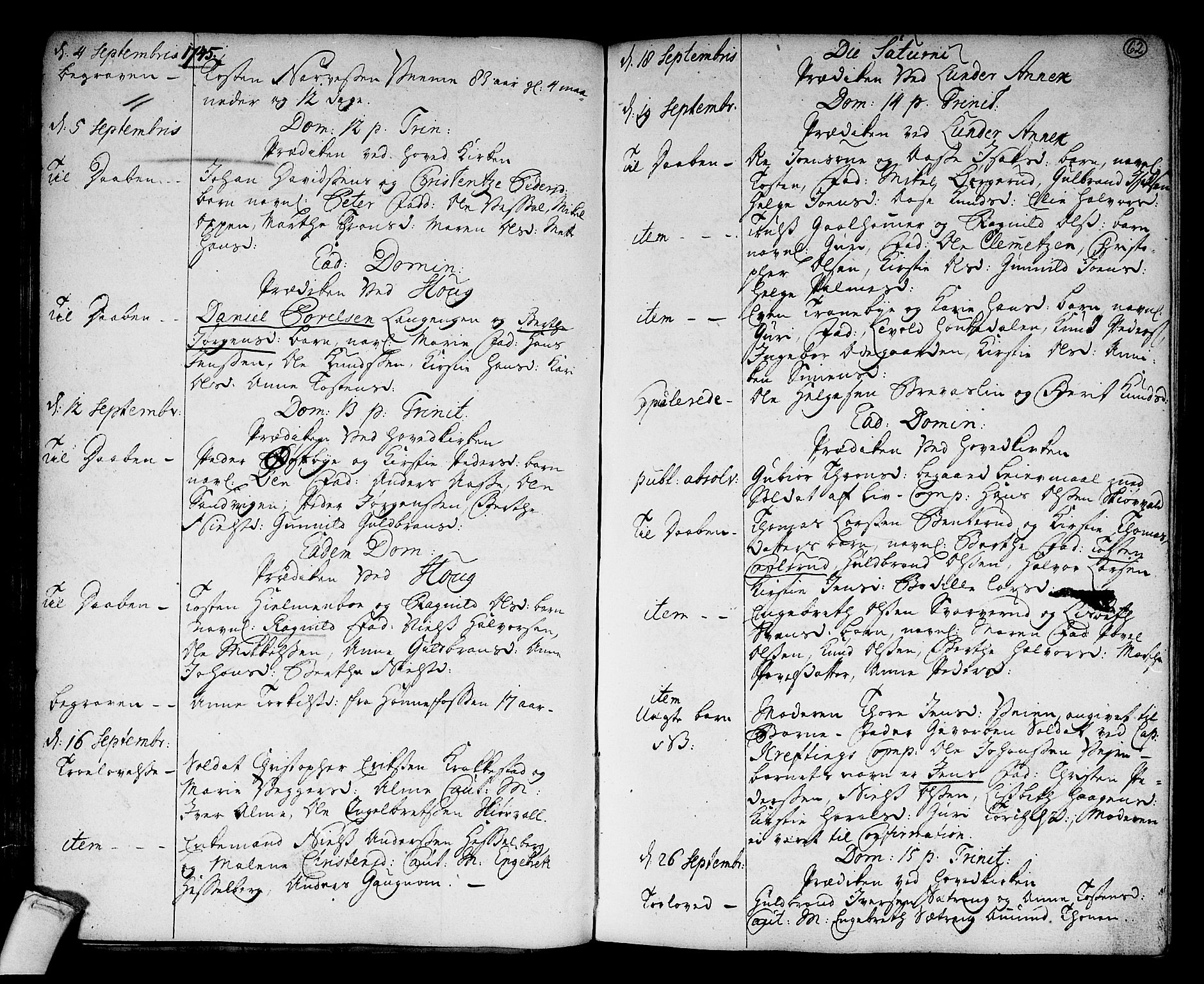 Norderhov kirkebøker, AV/SAKO-A-237/F/Fa/L0003a: Parish register (official) no. 3, 1740-1757, p. 62