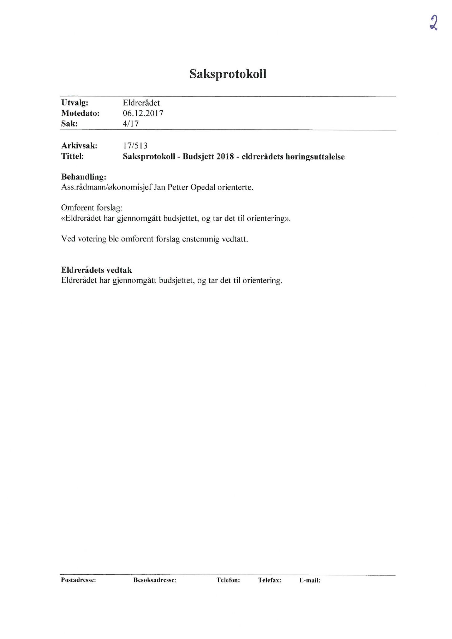 Klæbu Kommune, TRKO/KK/05-UOm/L009: Utvalg for omsorg - Møtedokumenter, 2018, p. 60