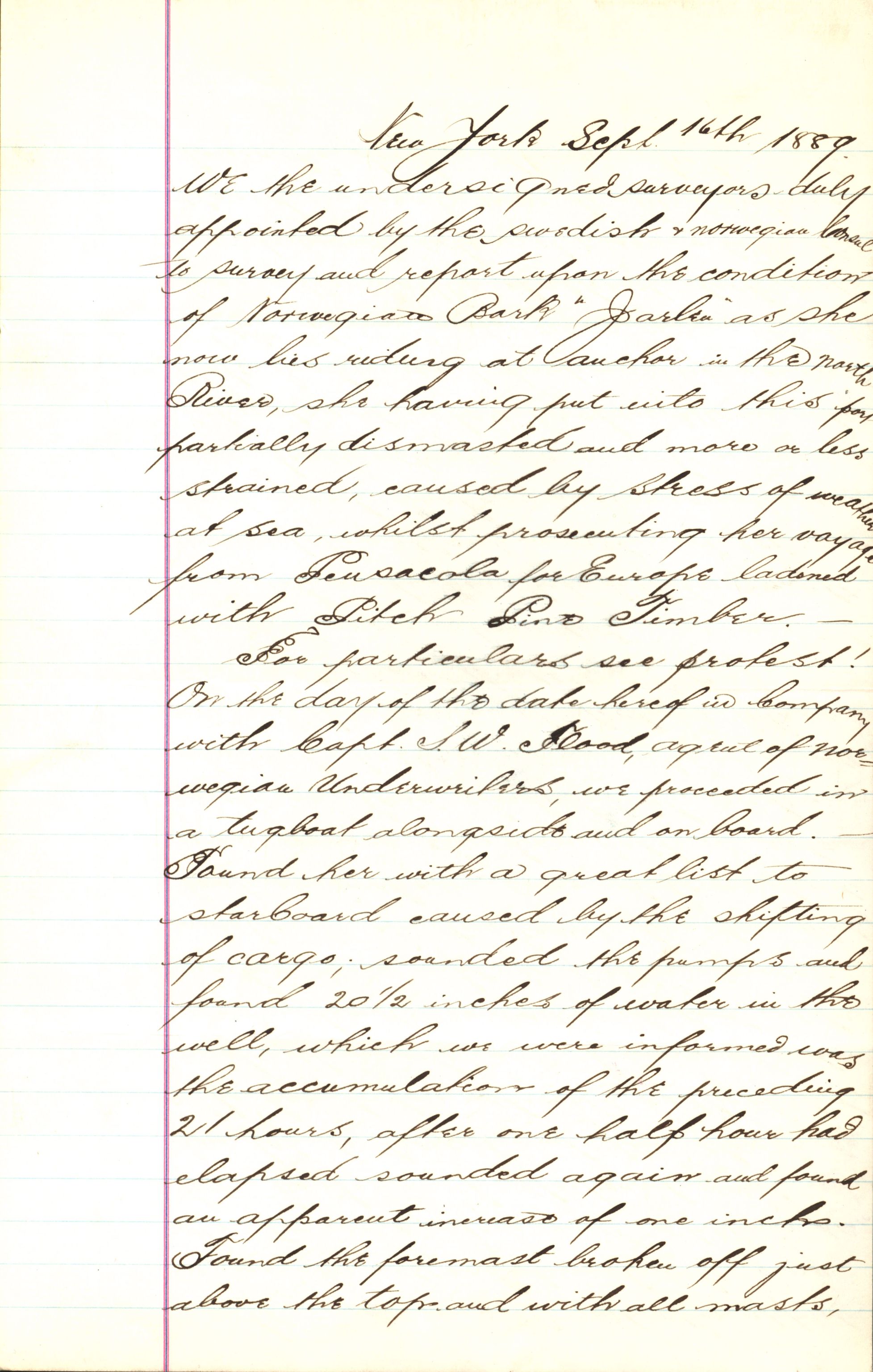 Pa 63 - Østlandske skibsassuranceforening, VEMU/A-1079/G/Ga/L0023/0012: Havaridokumenter / Columbus, Christiane Sophie, Marie, Jarlen, Kong Carl XV, 1889, p. 82