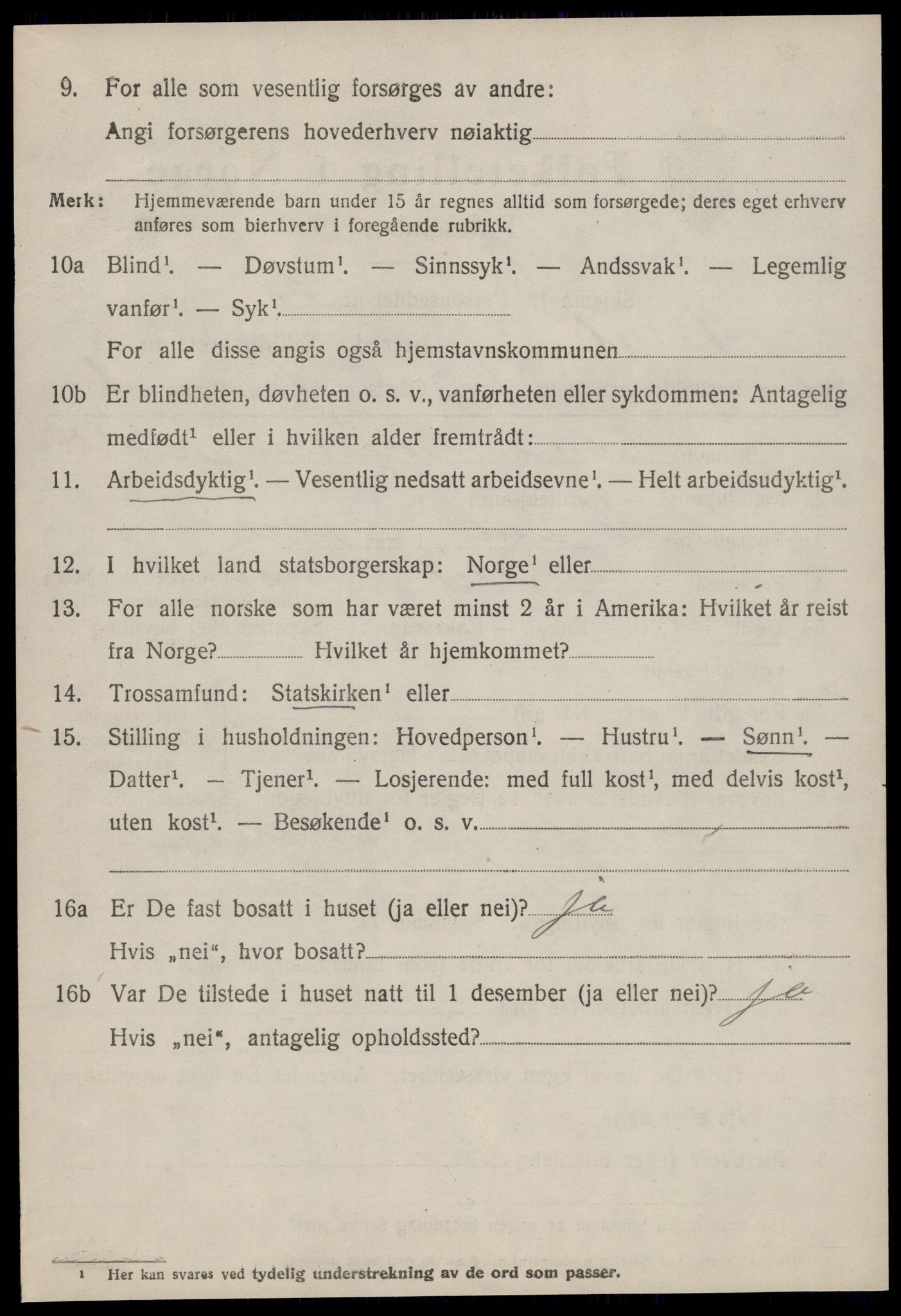 SAT, 1920 census for Nesset, 1920, p. 1487