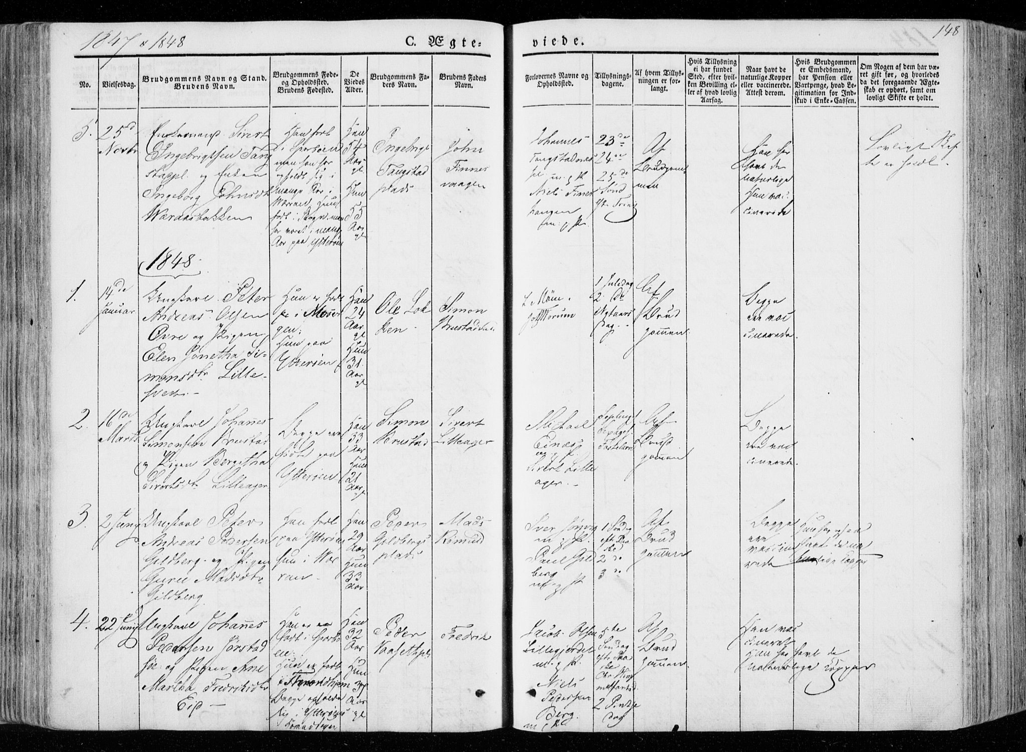 Ministerialprotokoller, klokkerbøker og fødselsregistre - Nord-Trøndelag, SAT/A-1458/722/L0218: Parish register (official) no. 722A05, 1843-1868, p. 148