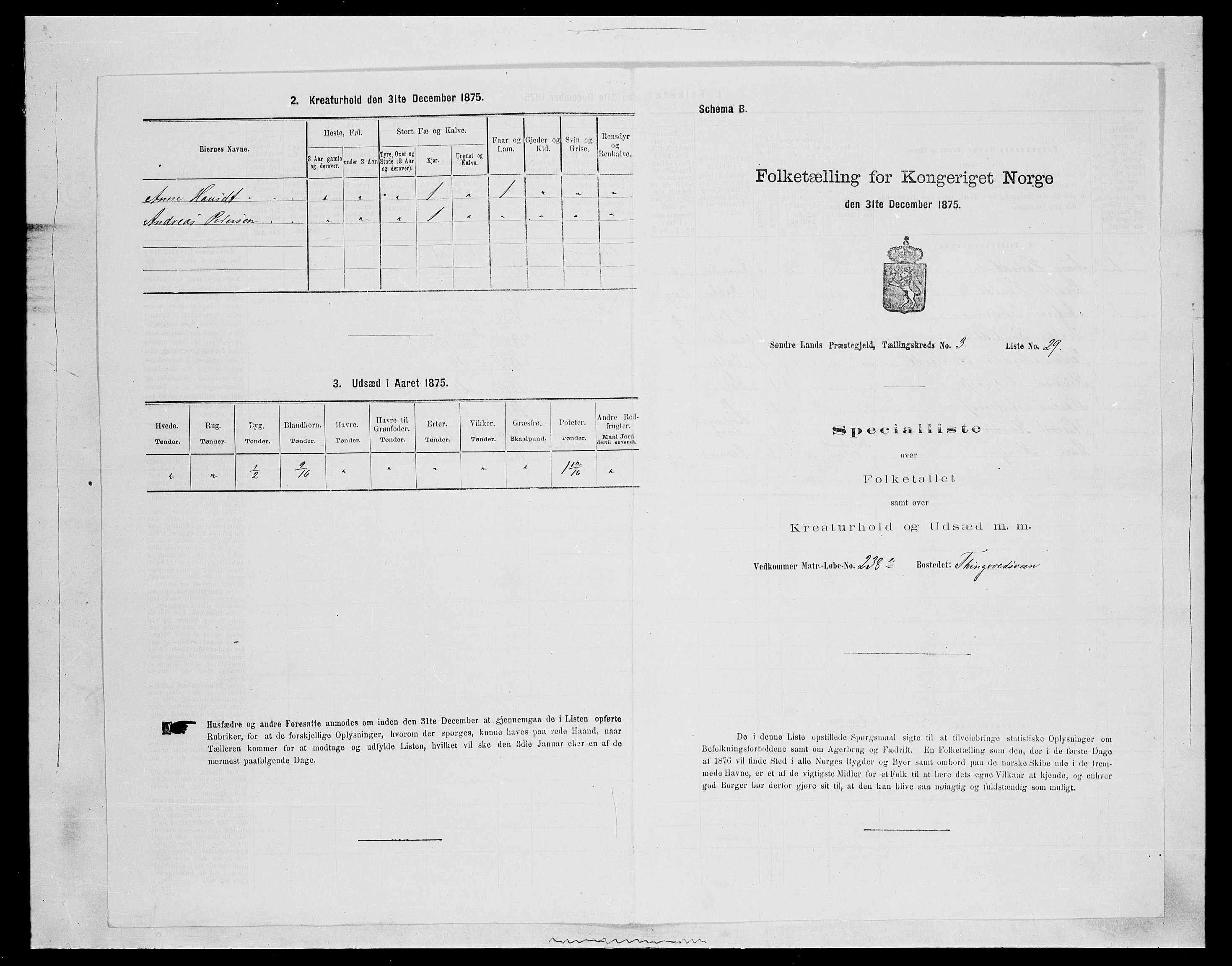 SAH, 1875 census for 0536P Søndre Land, 1875, p. 510