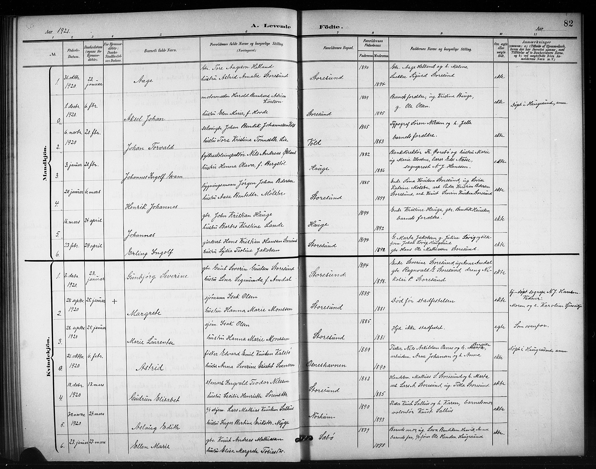 Torvastad sokneprestkontor, AV/SAST-A -101857/H/Ha/Hab/L0008: Parish register (copy) no. B 8, 1901-1924, p. 82