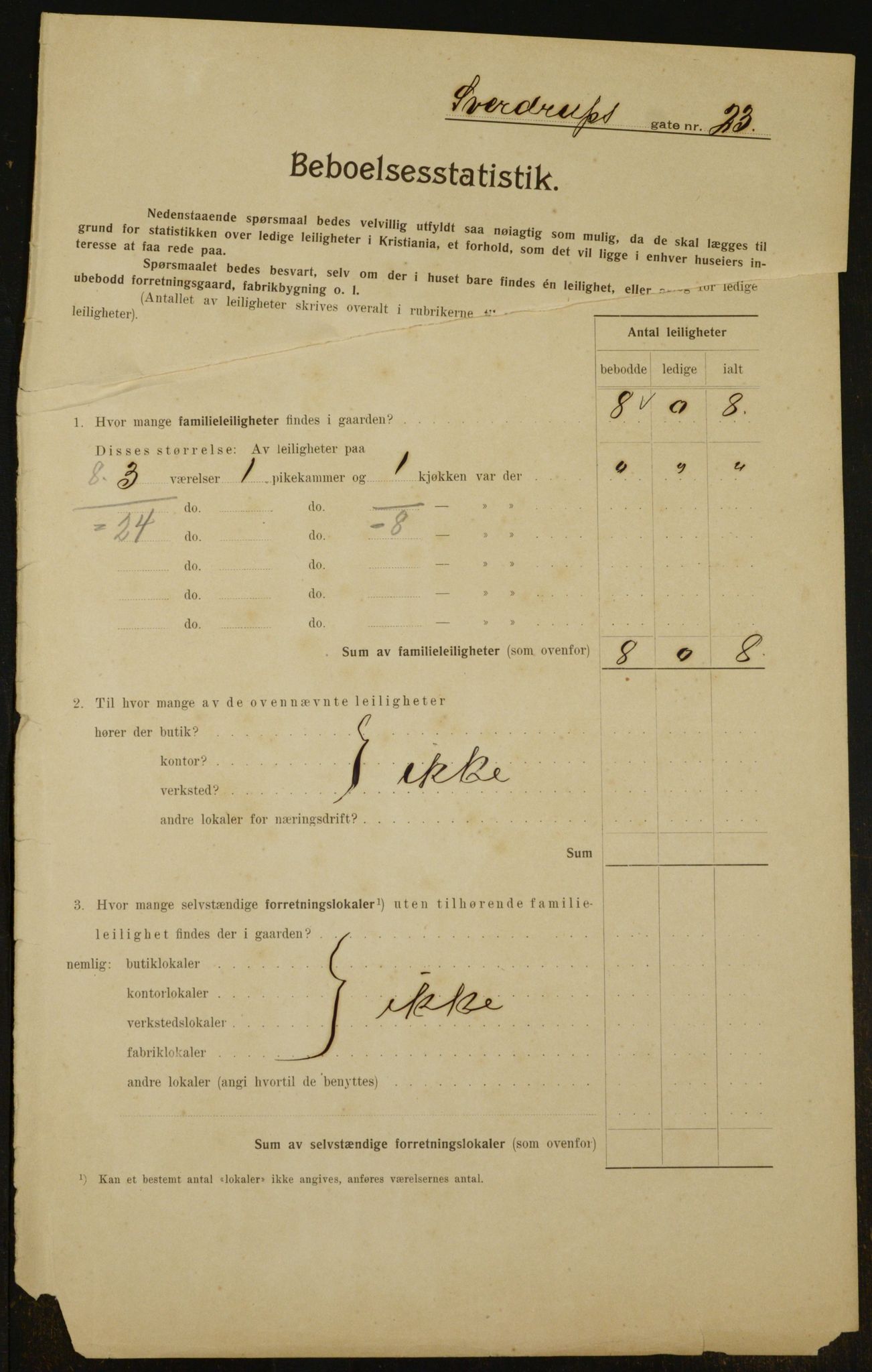 OBA, Municipal Census 1910 for Kristiania, 1910, p. 100302