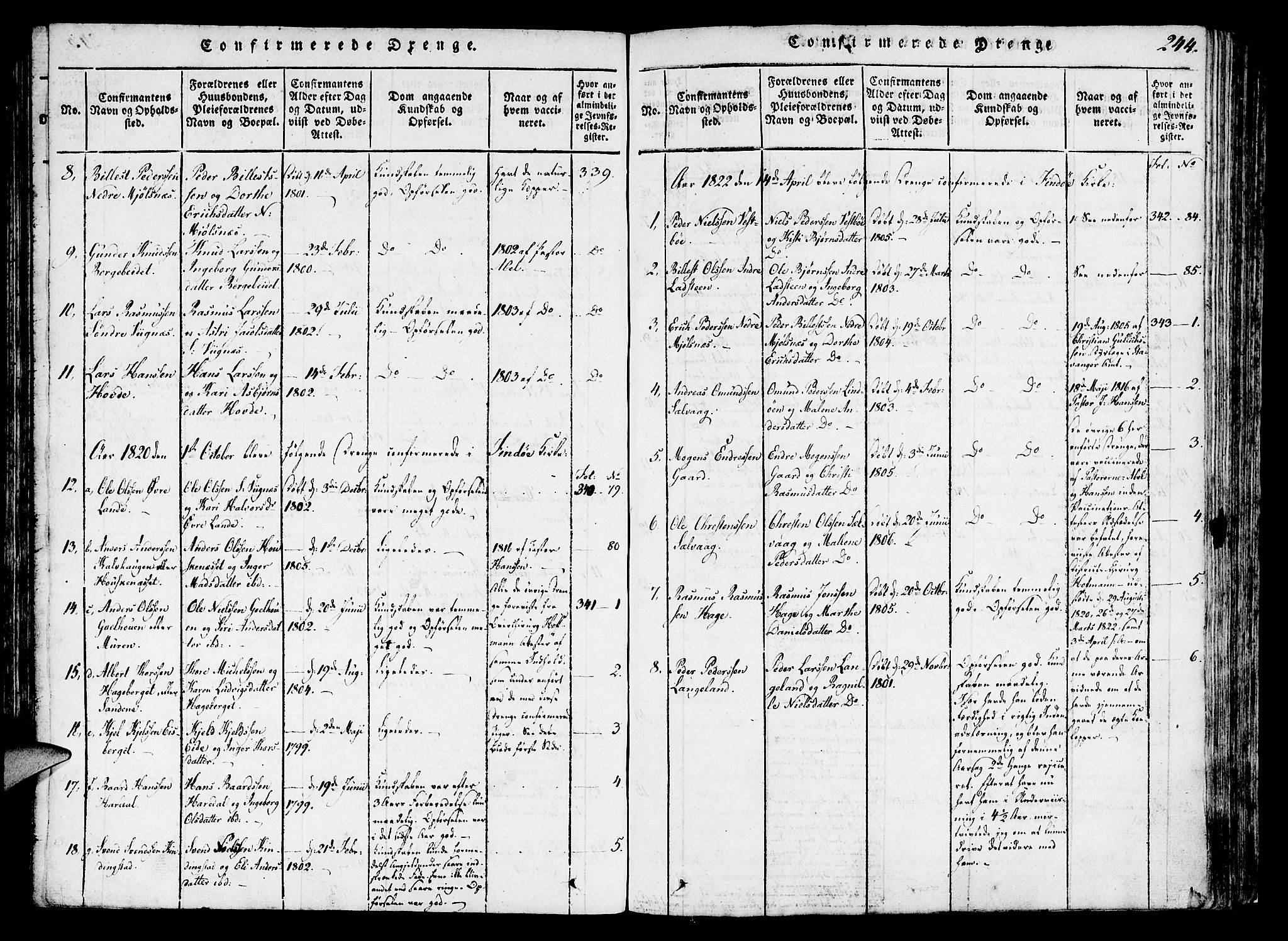 Finnøy sokneprestkontor, AV/SAST-A-101825/H/Ha/Haa/L0006: Parish register (official) no. A 6, 1816-1846, p. 244