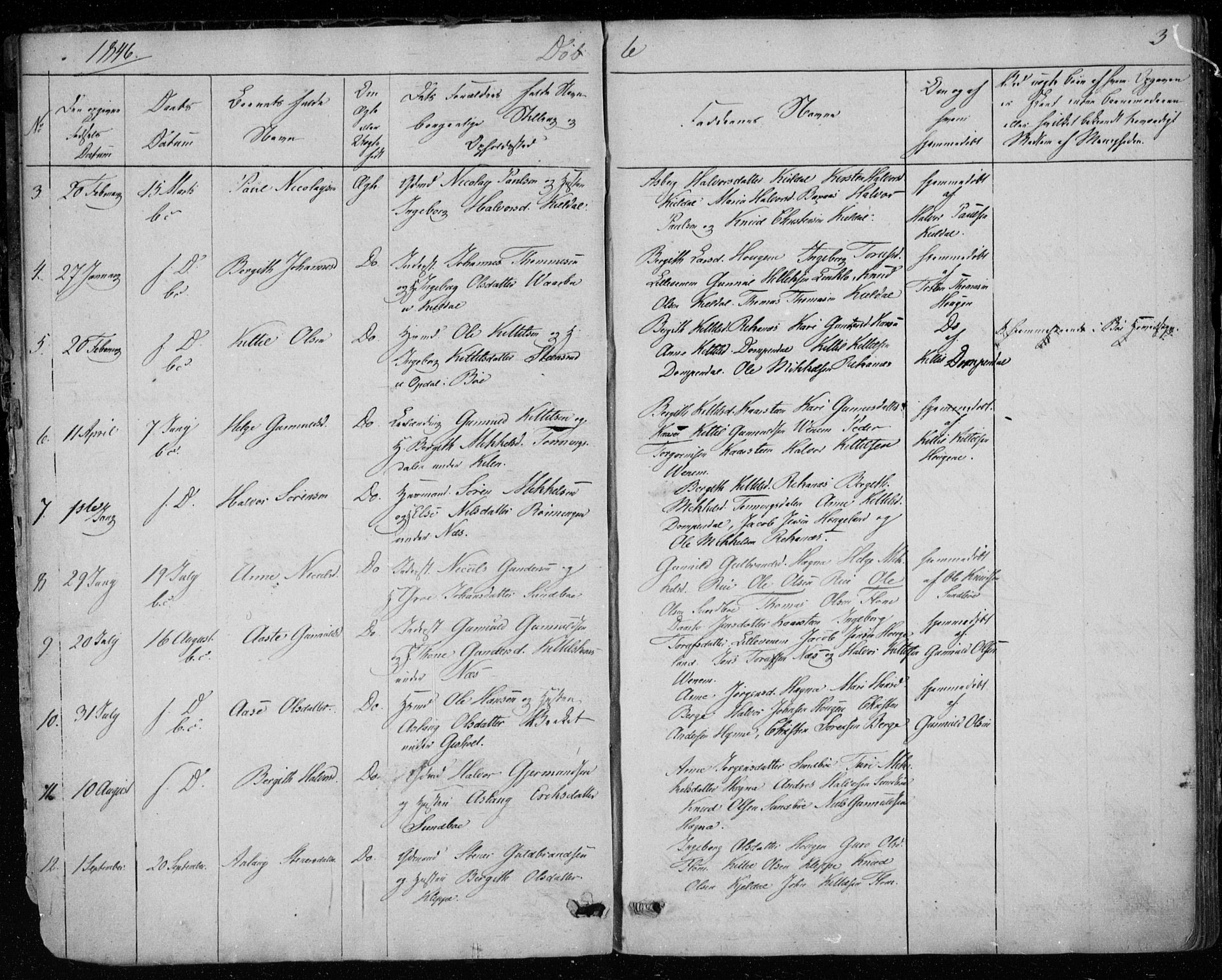 Lunde kirkebøker, SAKO/A-282/F/Fb/L0001: Parish register (official) no. II 1, 1845-1861, p. 3