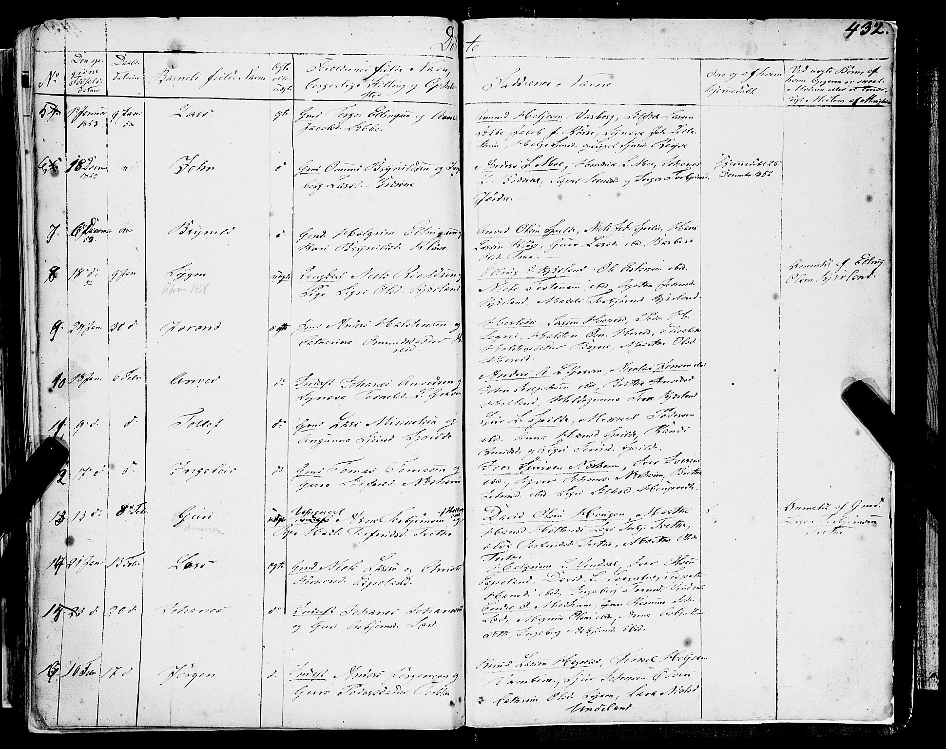 Ulvik sokneprestembete, AV/SAB-A-78801/H/Haa: Parish register (official) no. A 12, 1839-1853, p. 432