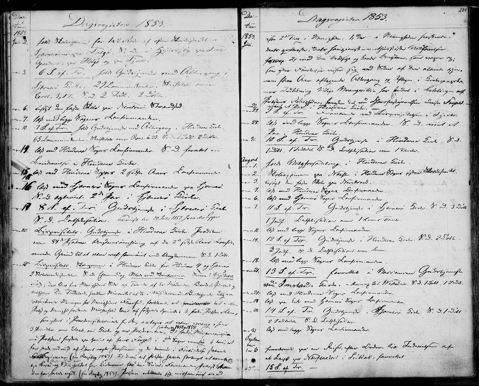 Nedstrand sokneprestkontor, AV/SAST-A-101841/01/IV: Parish register (official) no. A 8, 1839-1860, p. 204