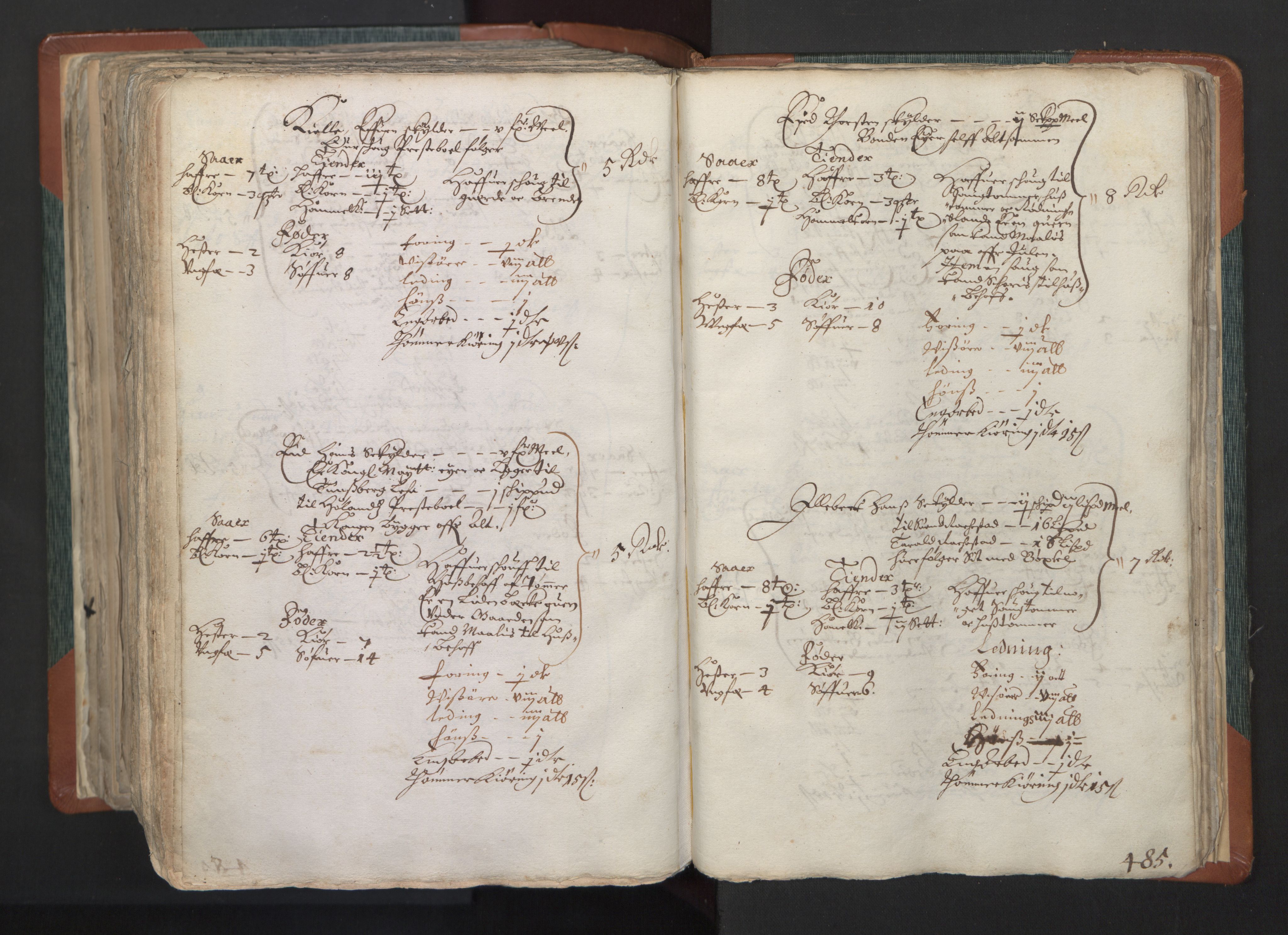 Rentekammeret inntil 1814, Realistisk ordnet avdeling, AV/RA-EA-4070/L/L0004: Kristiania lagdømme. Alminnelig jordebok med skatteligning for Aker, Øvre Romerike og Nedre Romerike fogderier., 1661, p. 484b-485a