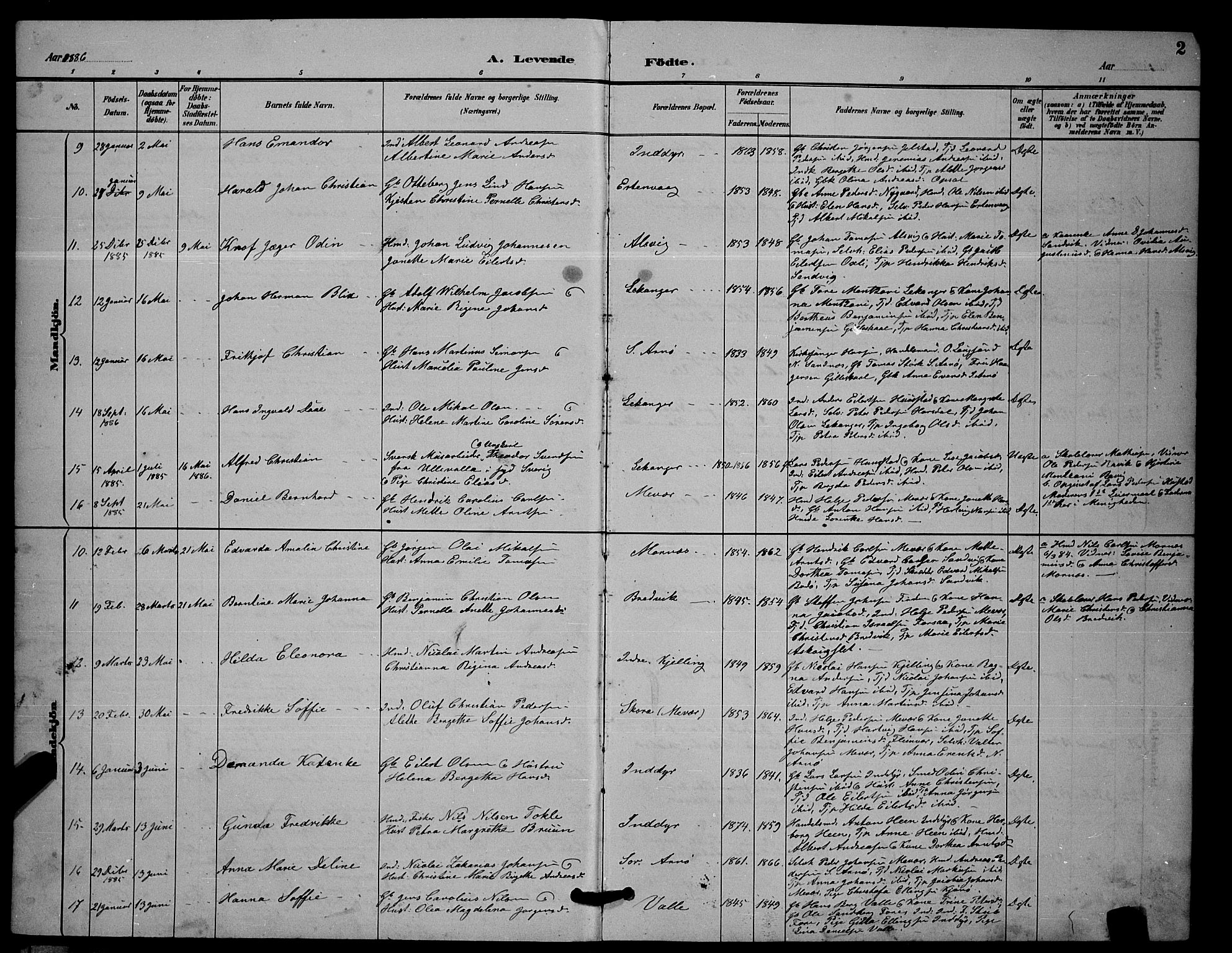 Ministerialprotokoller, klokkerbøker og fødselsregistre - Nordland, AV/SAT-A-1459/805/L0108: Parish register (copy) no. 805C04, 1885-1899, p. 2