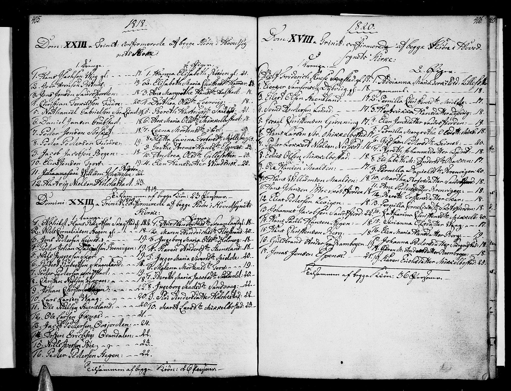 Ministerialprotokoller, klokkerbøker og fødselsregistre - Nordland, AV/SAT-A-1459/855/L0797: Parish register (official) no. 855A05, 1800-1820, p. 405-406