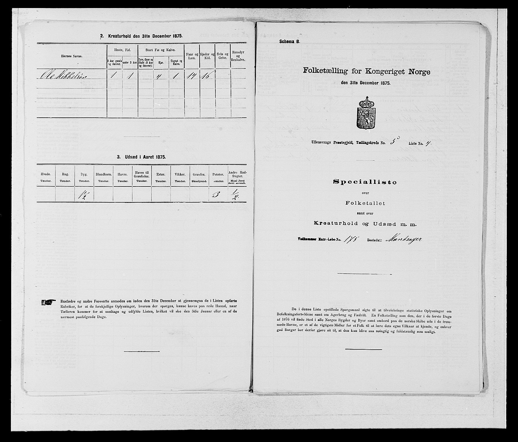 SAB, 1875 census for 1230P Ullensvang, 1875, p. 393