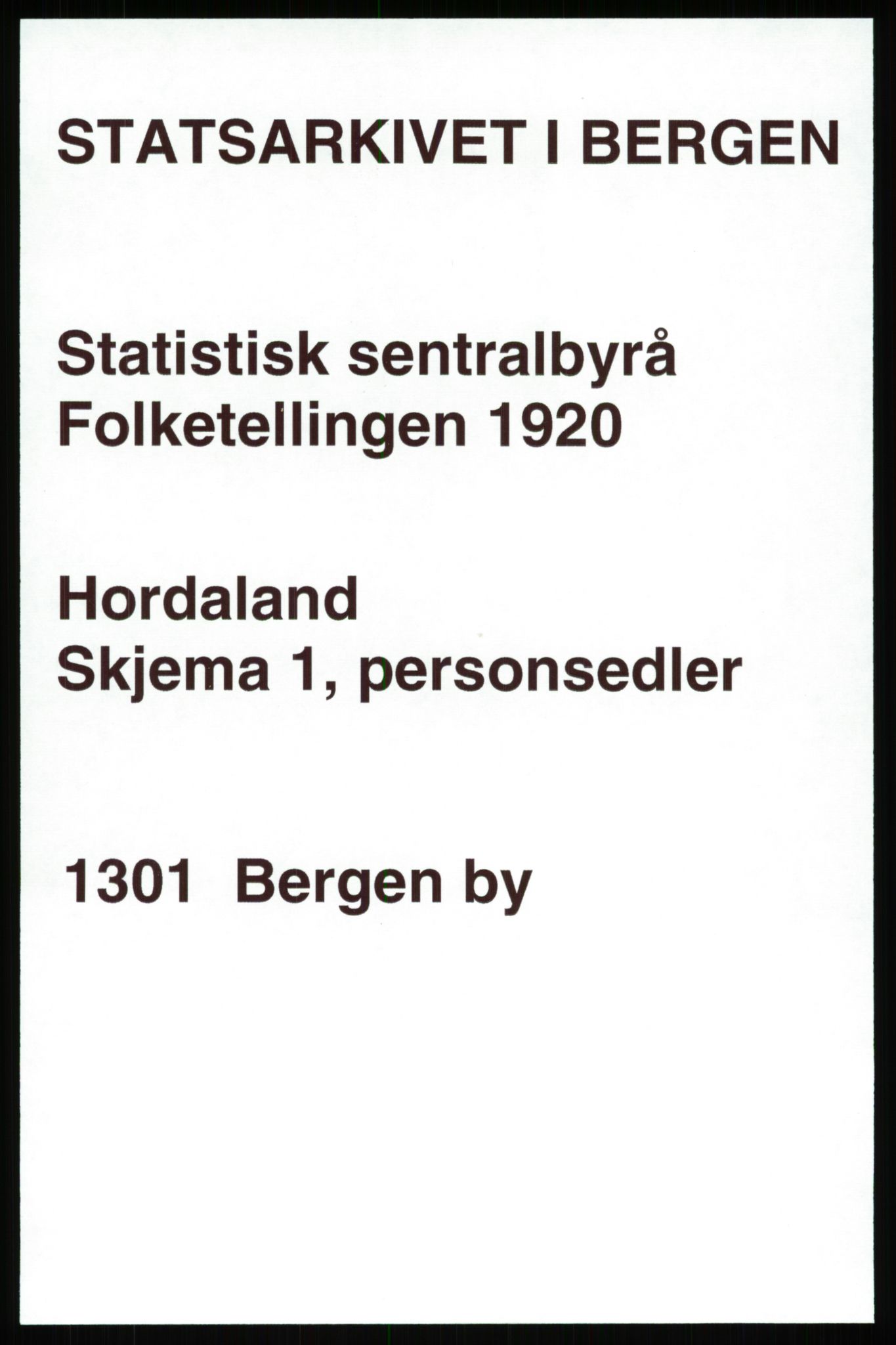 SAB, 1920 census for Bergen, 1920, p. 83326