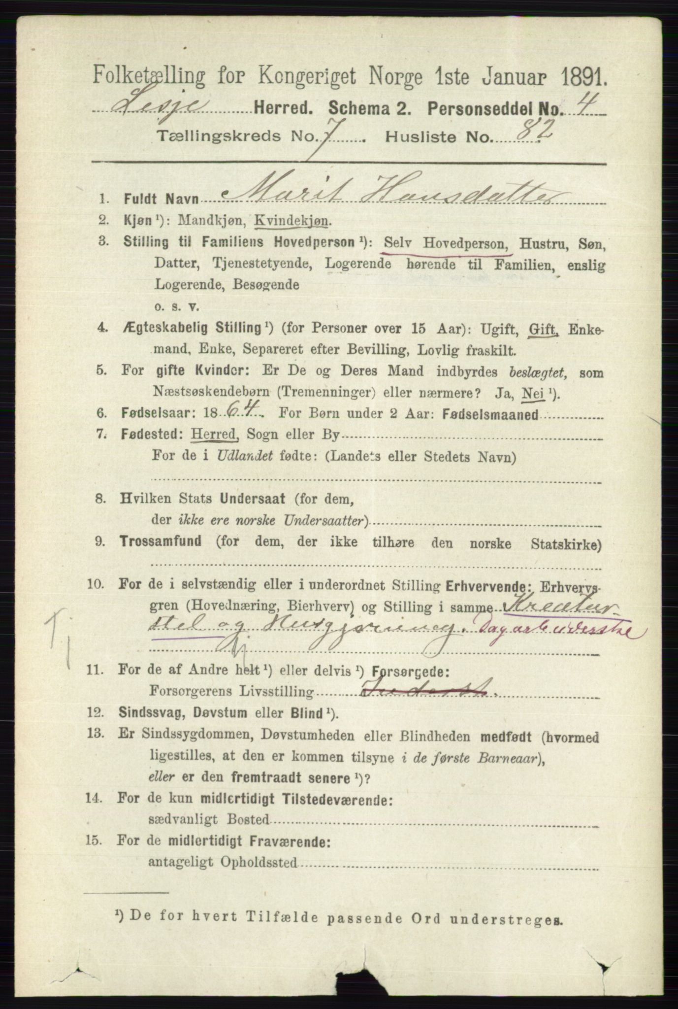 RA, 1891 census for 0512 Lesja, 1891, p. 2902