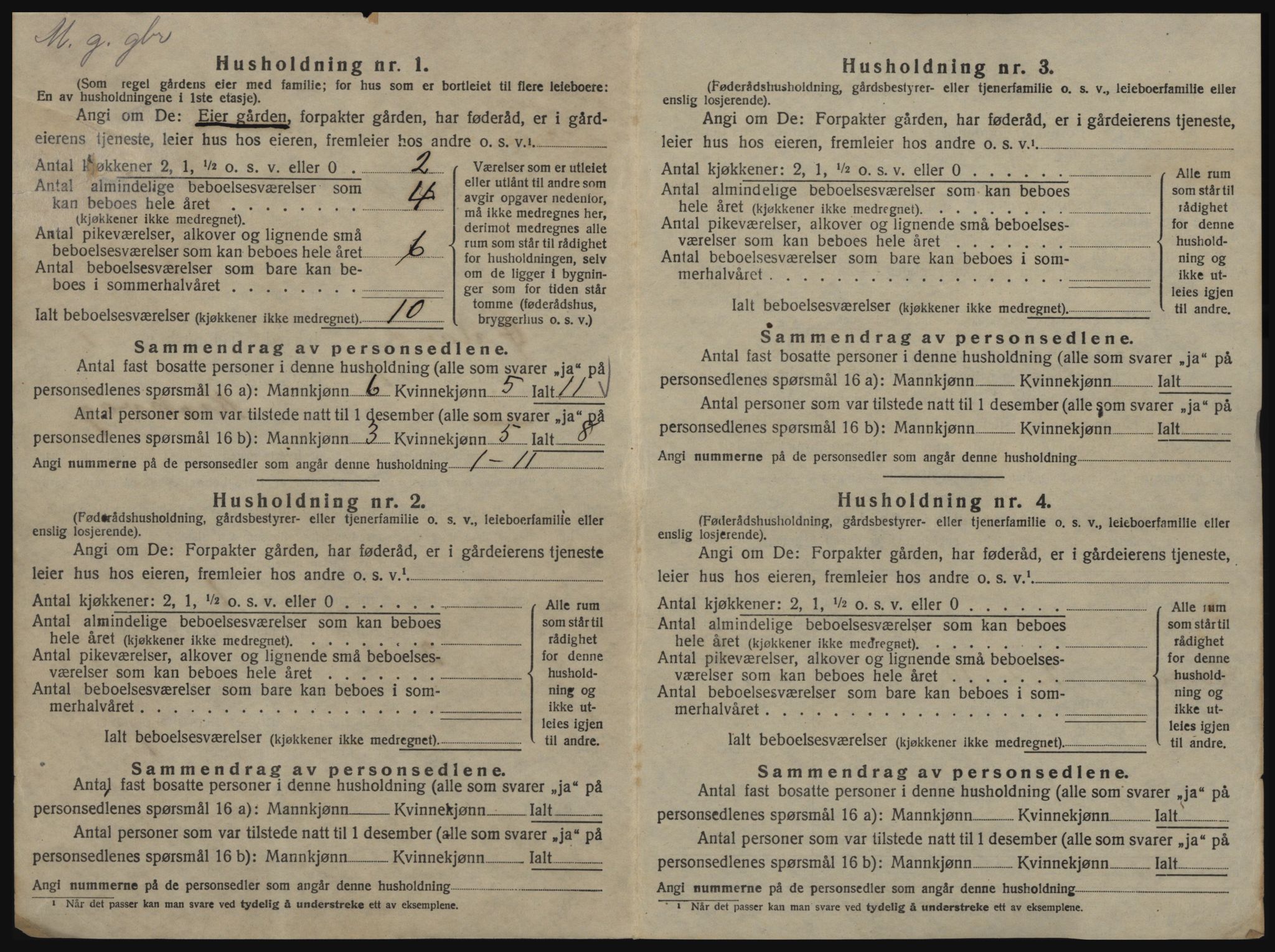 SAT, 1920 census for Ørland, 1920, p. 42