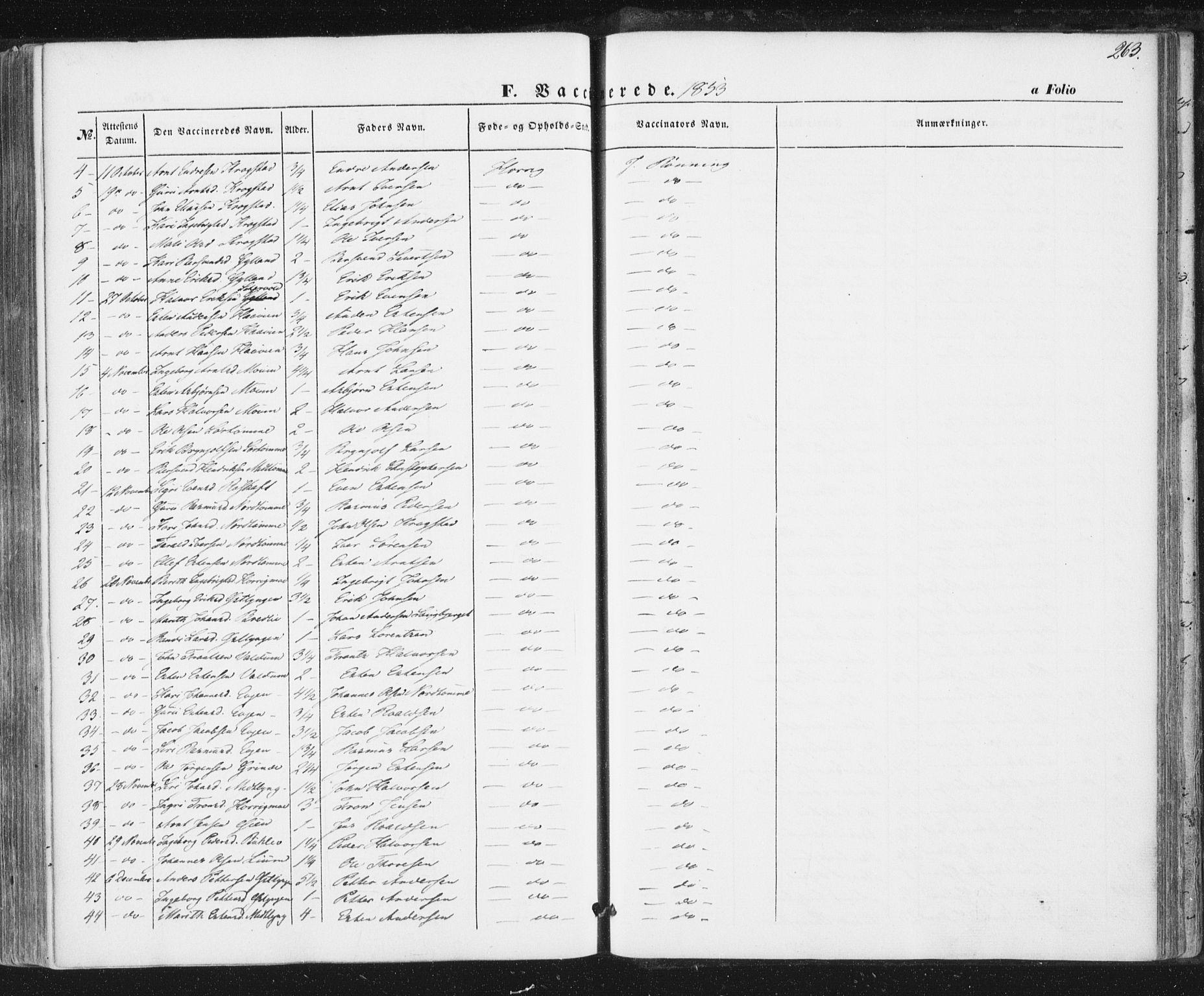 Ministerialprotokoller, klokkerbøker og fødselsregistre - Sør-Trøndelag, SAT/A-1456/692/L1103: Parish register (official) no. 692A03, 1849-1870, p. 263