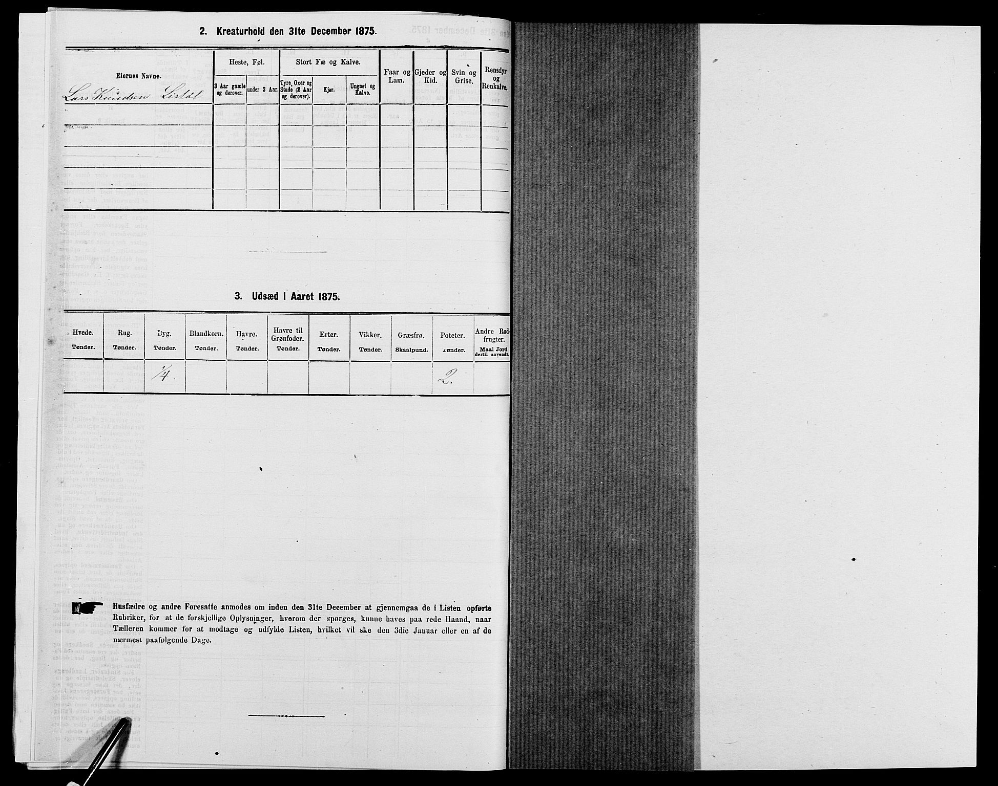 SAK, 1875 census for 0938P Bygland, 1875, p. 317