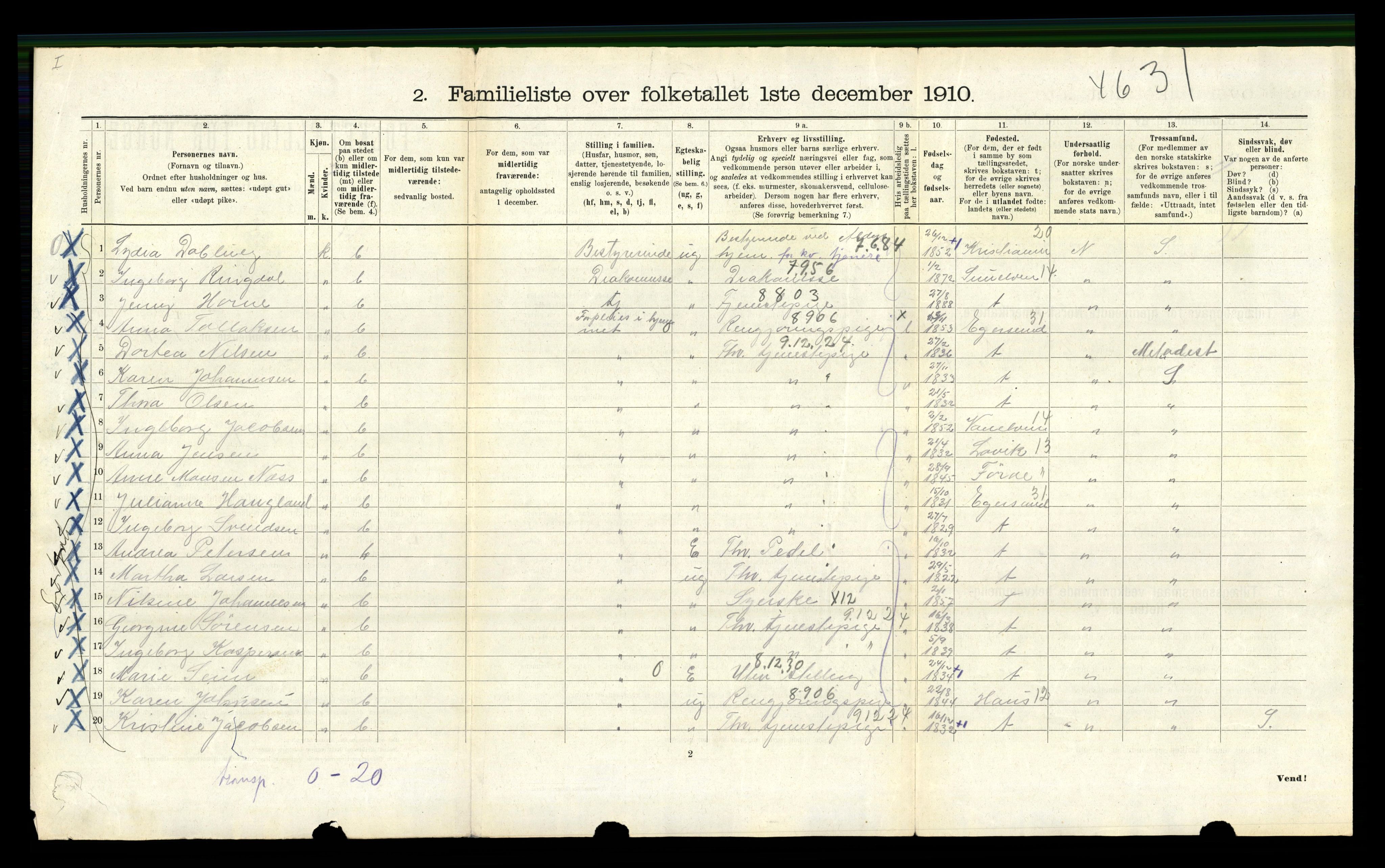 RA, 1910 census for Bergen, 1910, p. 5772