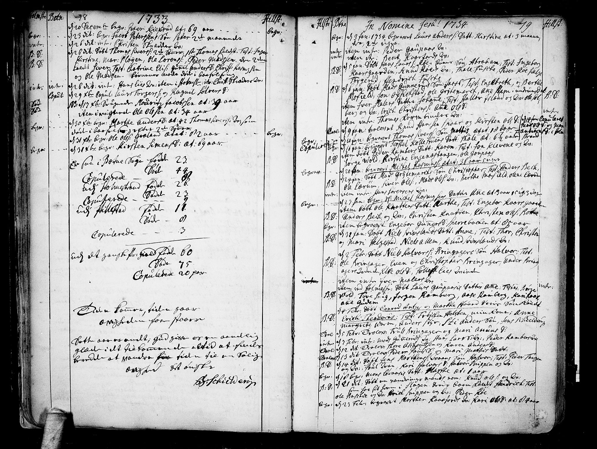 Botne kirkebøker, AV/SAKO-A-340/F/Fa/L0001a: Parish register (official) no. I 1A, 1707-1778, p. 78-79