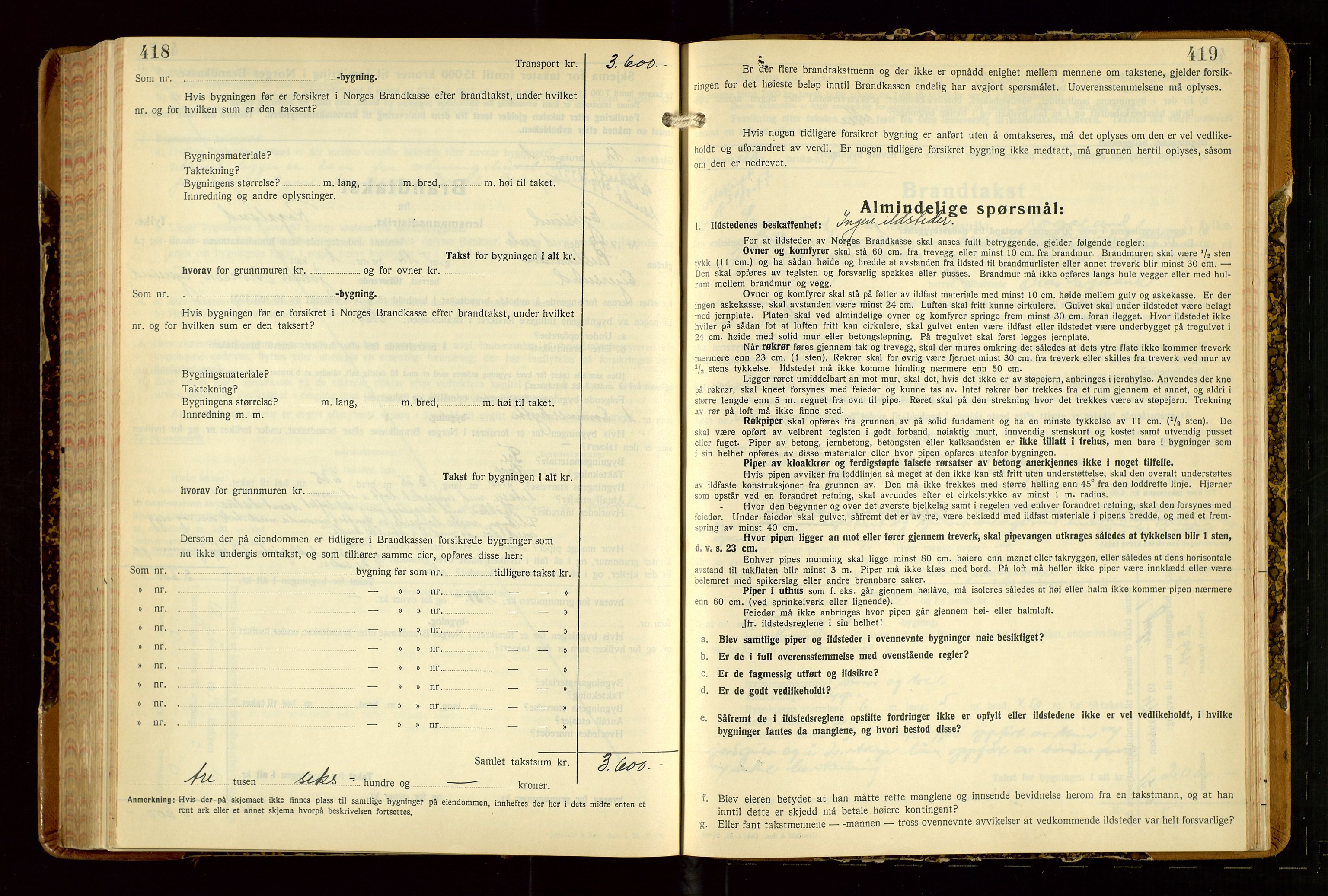 Eigersund lensmannskontor, AV/SAST-A-100171/Gob/L0007: "Brandtakstprotokoll", 1938-1955, p. 418-419