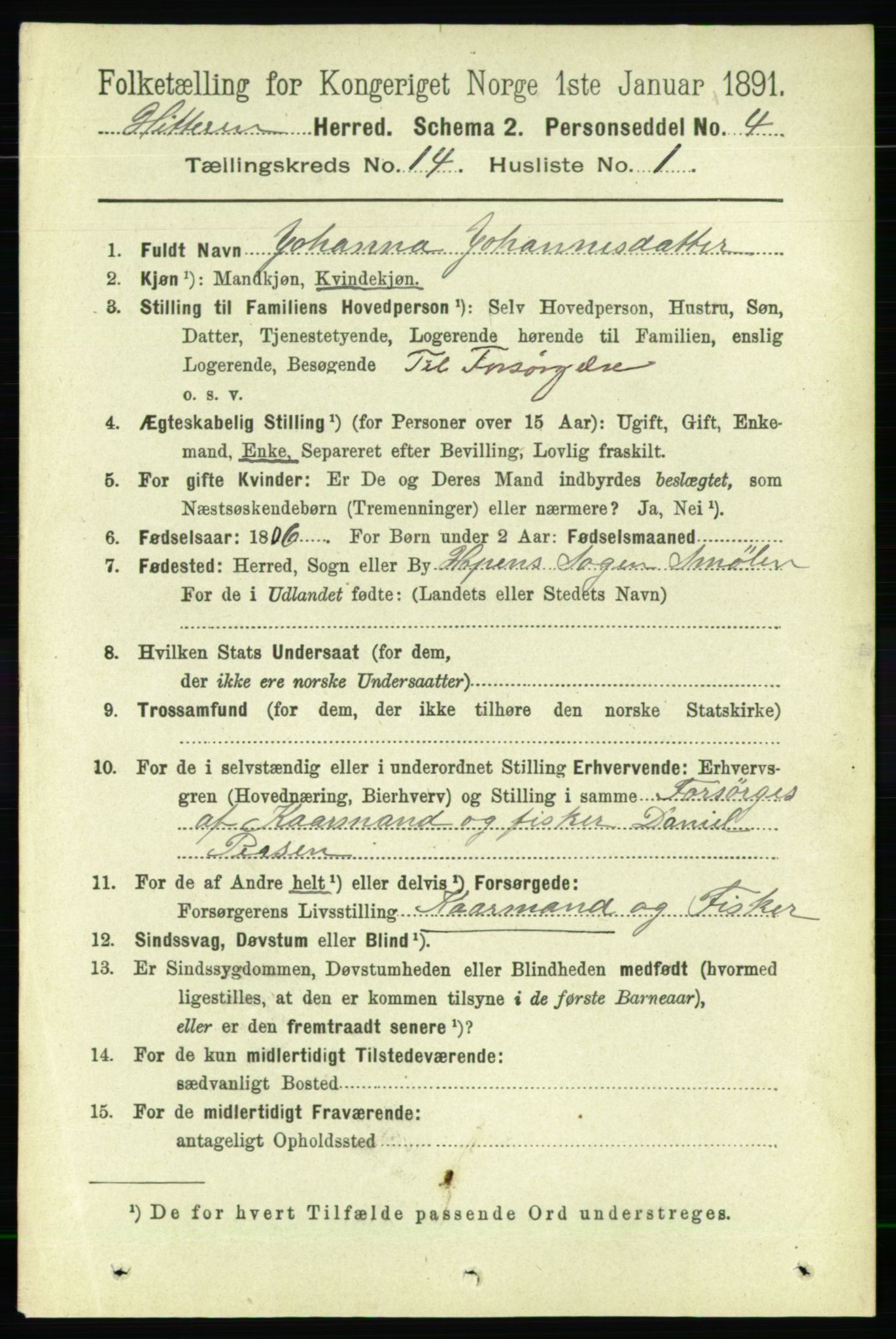 RA, 1891 census for 1617 Hitra, 1891, p. 2980