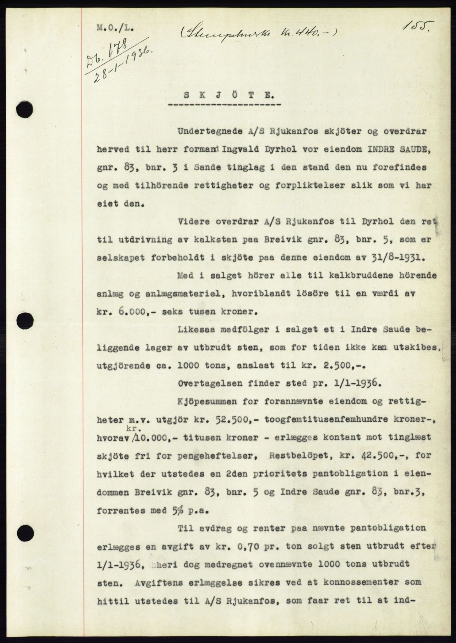 Søre Sunnmøre sorenskriveri, AV/SAT-A-4122/1/2/2C/L0060: Mortgage book no. 54, 1935-1936, Deed date: 28.01.1936