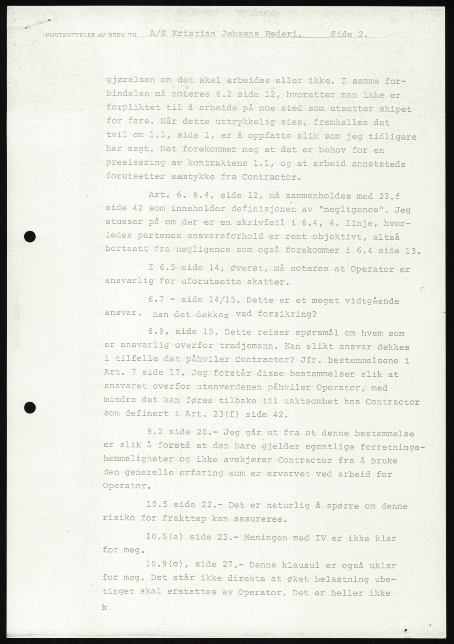 Pa 1503 - Stavanger Drilling AS, AV/SAST-A-101906/D/L0006: Korrespondanse og saksdokumenter, 1974-1984, p. 835