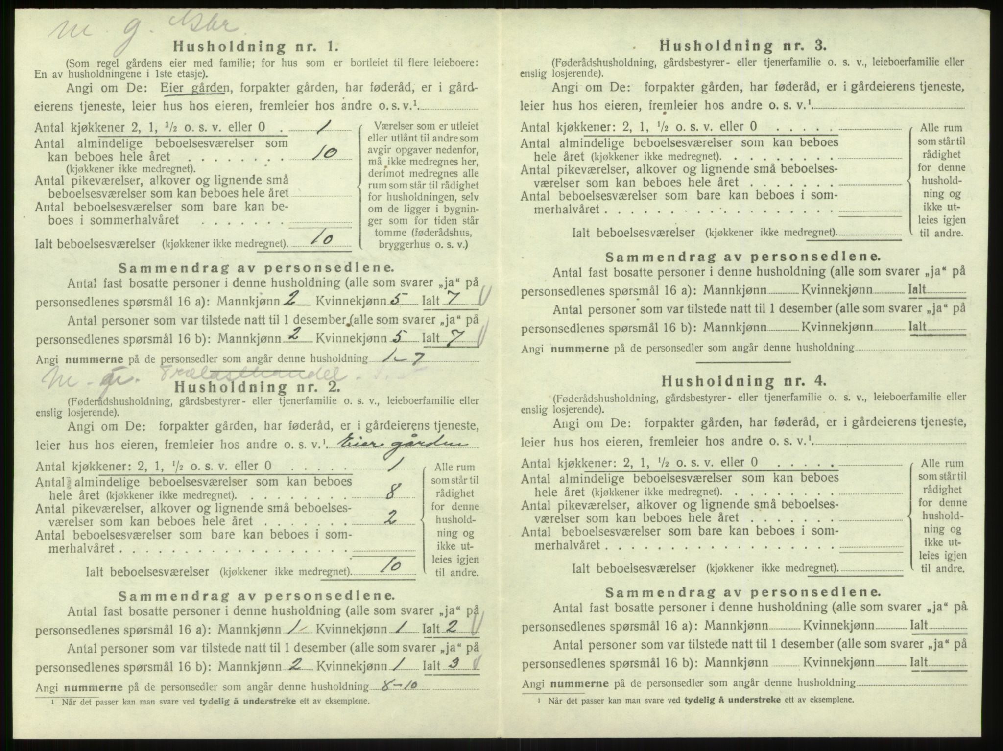 SAB, 1920 census for Hyllestad, 1920, p. 383