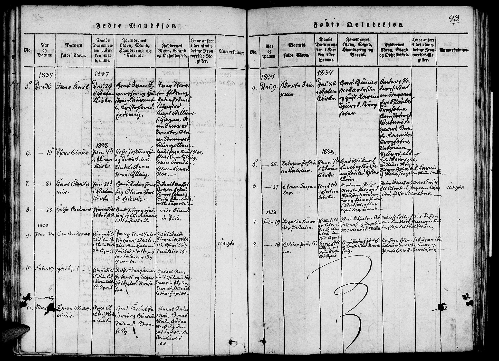 Ministerialprotokoller, klokkerbøker og fødselsregistre - Møre og Romsdal, AV/SAT-A-1454/524/L0351: Parish register (official) no. 524A03, 1816-1838, p. 93