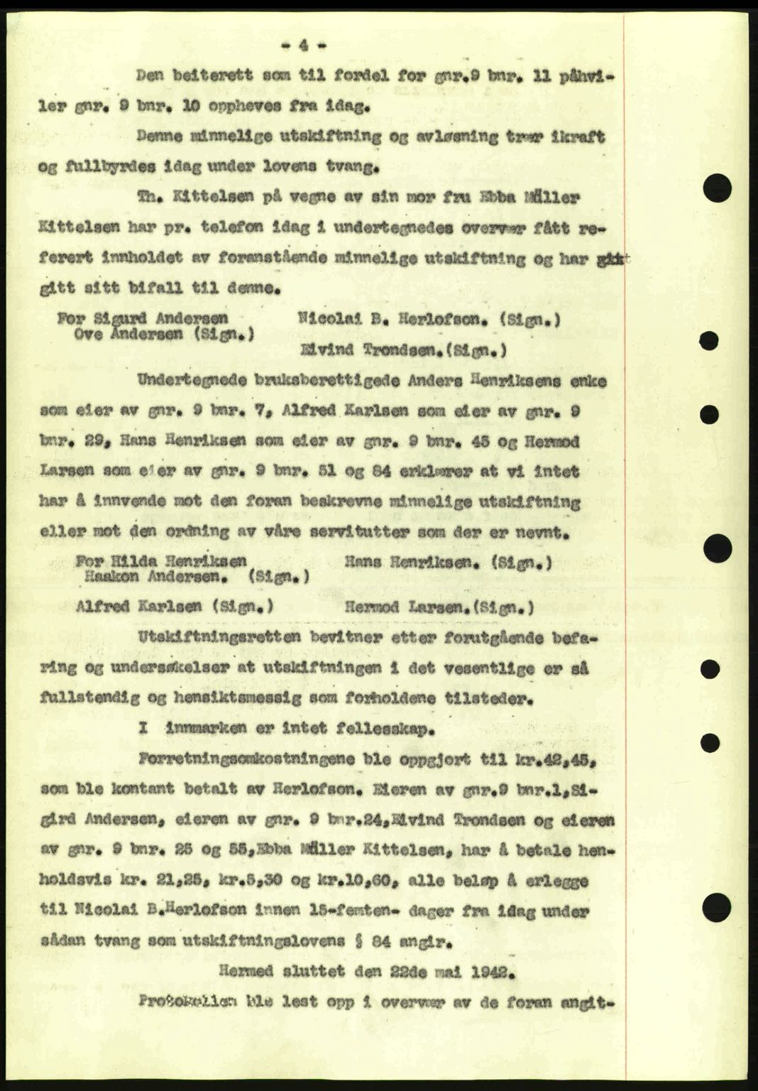 Tønsberg sorenskriveri, AV/SAKO-A-130/G/Ga/Gaa/L0011: Mortgage book no. A11, 1941-1942, Diary no: : 1443/1942