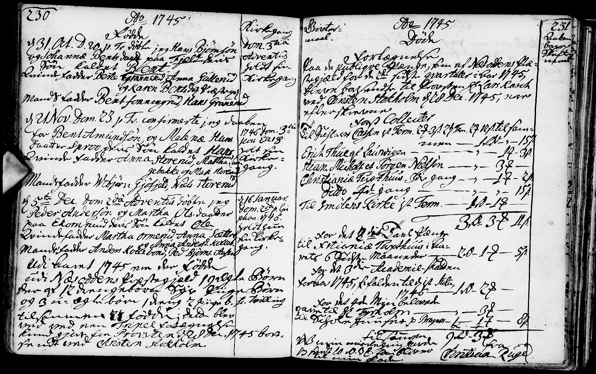 Nesodden prestekontor Kirkebøker, AV/SAO-A-10013/F/Fa/L0001: Parish register (official) no. I 1, 1709-1750, p. 230-231