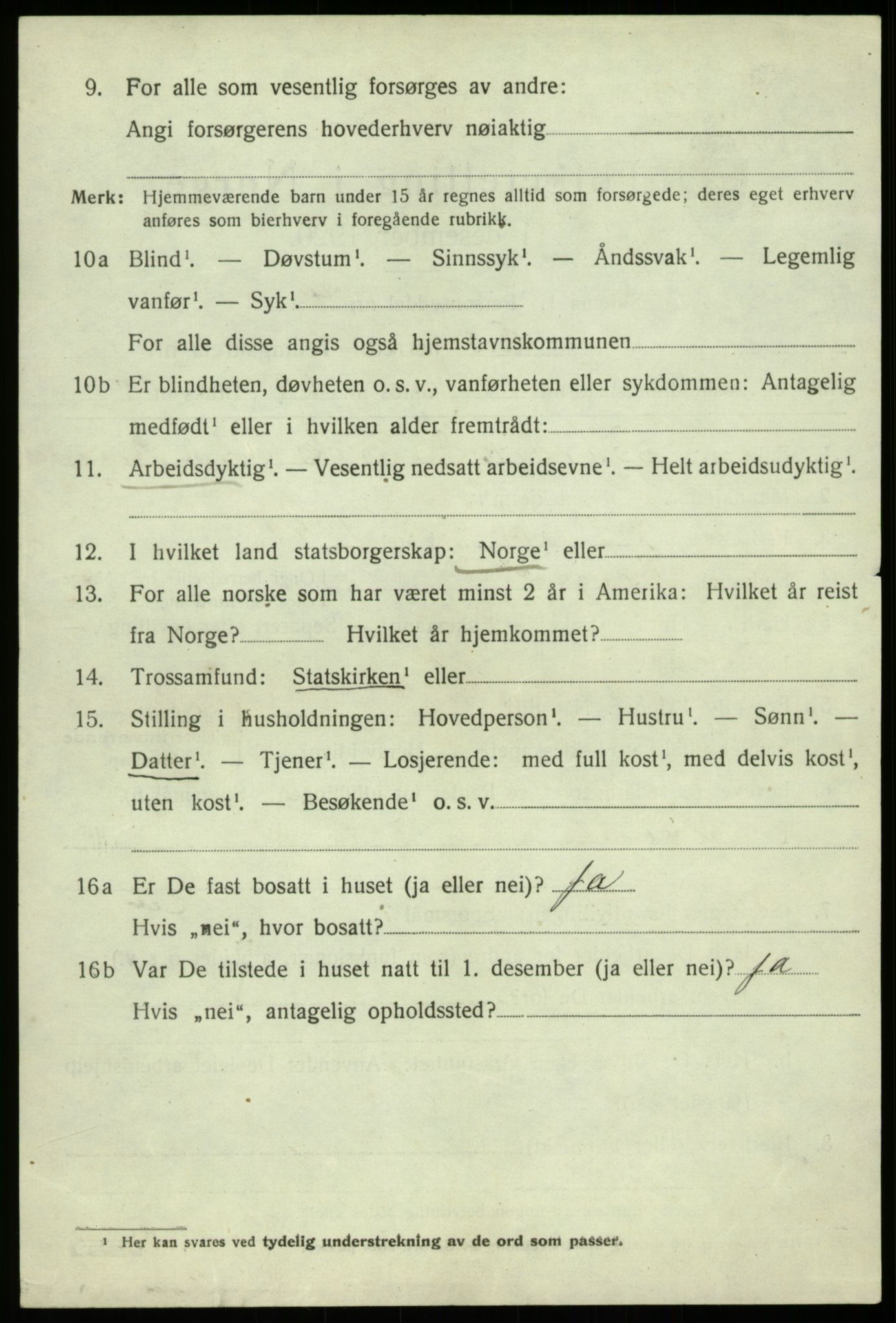 SAB, 1920 census for Os, 1920, p. 8211