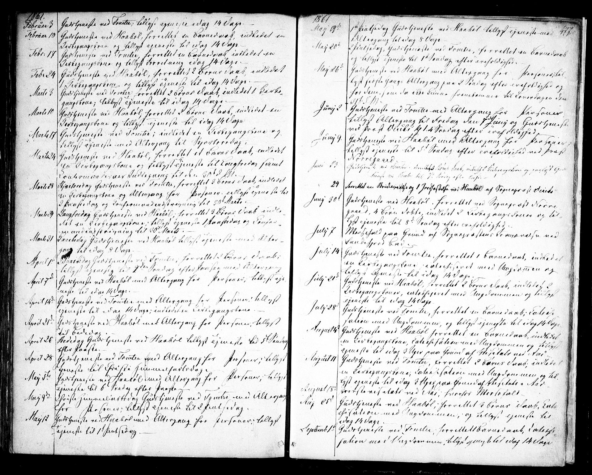 Hobøl prestekontor Kirkebøker, AV/SAO-A-2002/F/Fa/L0003: Parish register (official) no. I 3, 1842-1864, p. 477