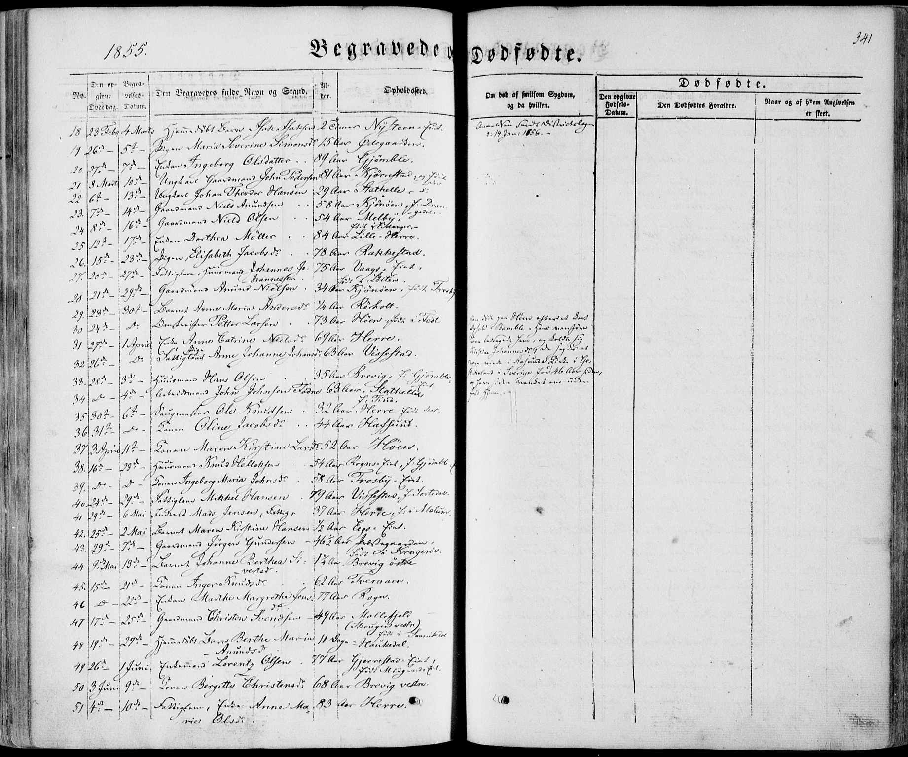 Bamble kirkebøker, AV/SAKO-A-253/F/Fa/L0005: Parish register (official) no. I 5, 1854-1869, p. 341