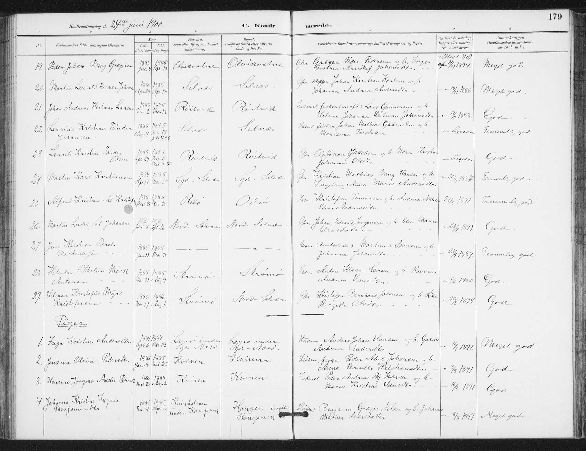 Ministerialprotokoller, klokkerbøker og fødselsregistre - Nordland, AV/SAT-A-1459/839/L0573: Parish register (copy) no. 839C03, 1892-1917, p. 179