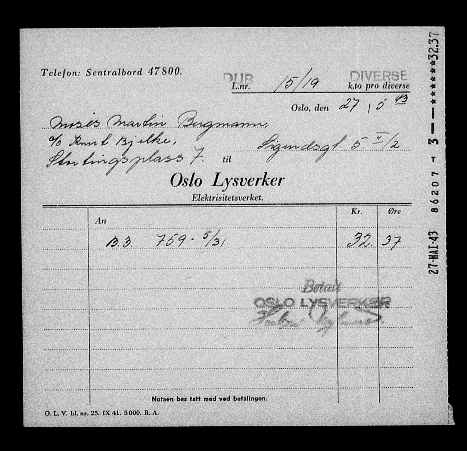 Justisdepartementet, Tilbakeføringskontoret for inndratte formuer, AV/RA-S-1564/H/Hc/Hcc/L0921: --, 1945-1947, p. 155