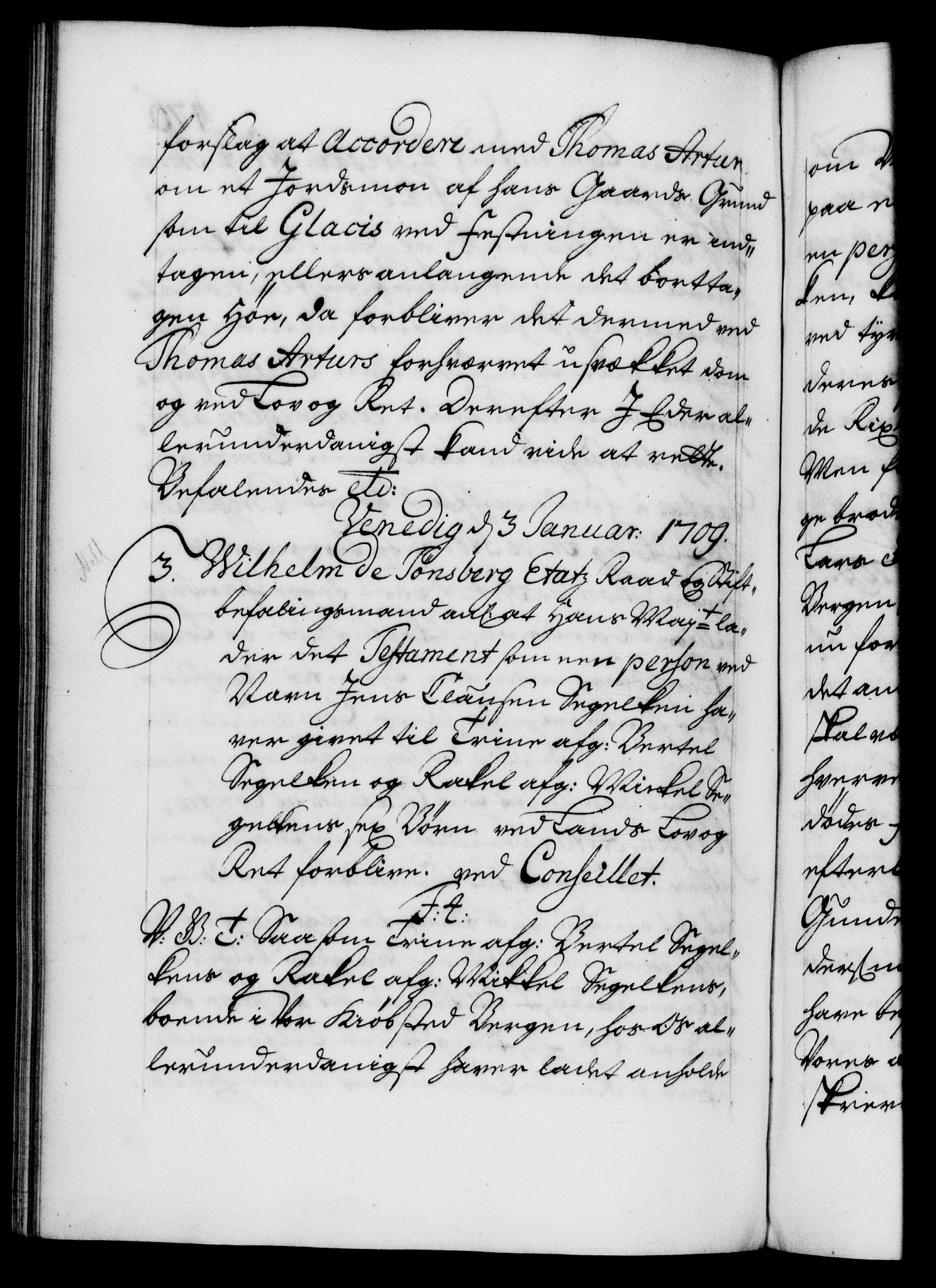 Danske Kanselli 1572-1799, AV/RA-EA-3023/F/Fc/Fca/Fcab/L0018: Norske tegnelser, 1707-1709, p. 476b