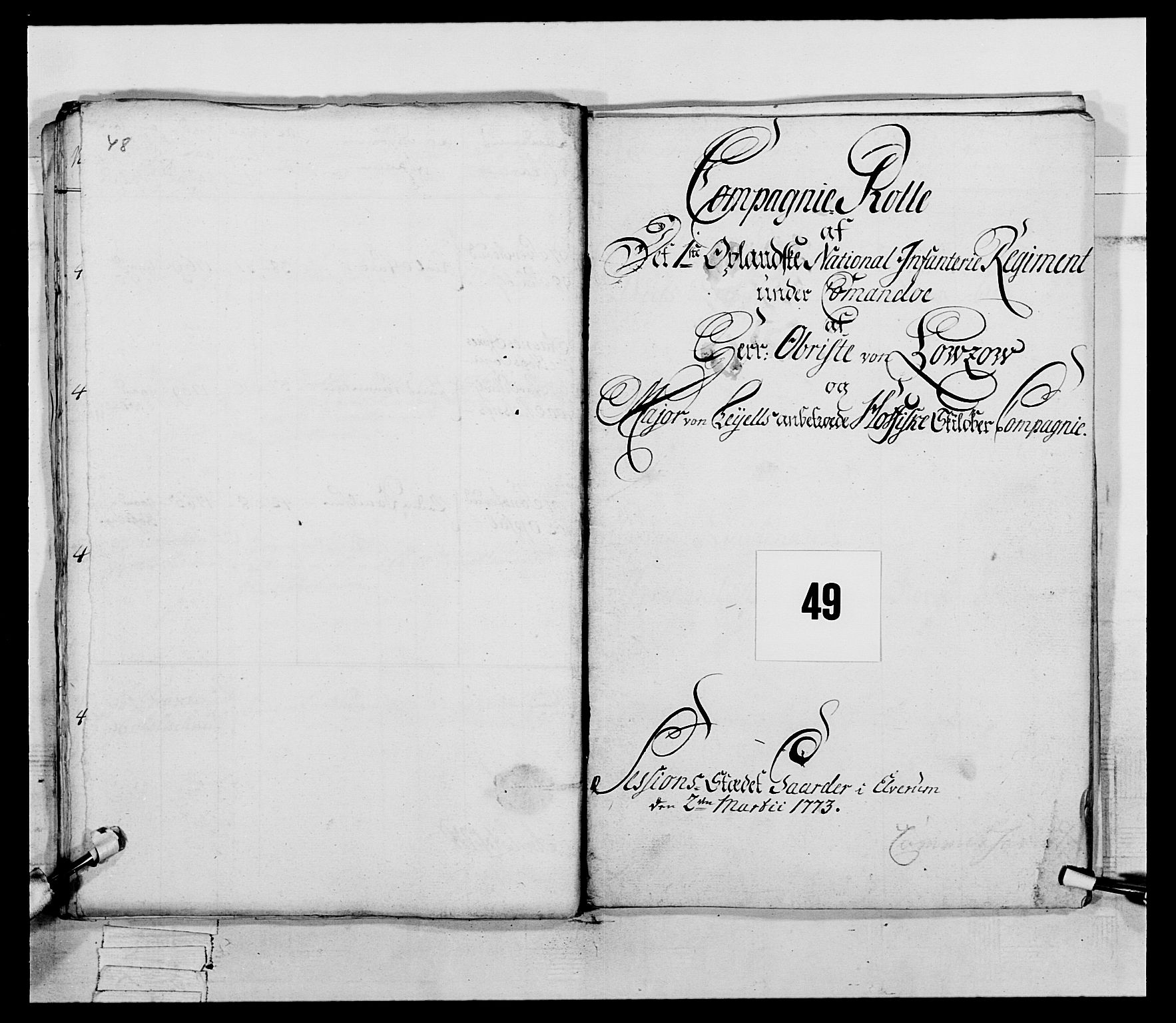 Generalitets- og kommissariatskollegiet, Det kongelige norske kommissariatskollegium, RA/EA-5420/E/Eh/L0058: 1. Opplandske nasjonale infanteriregiment, 1772-1774, p. 572