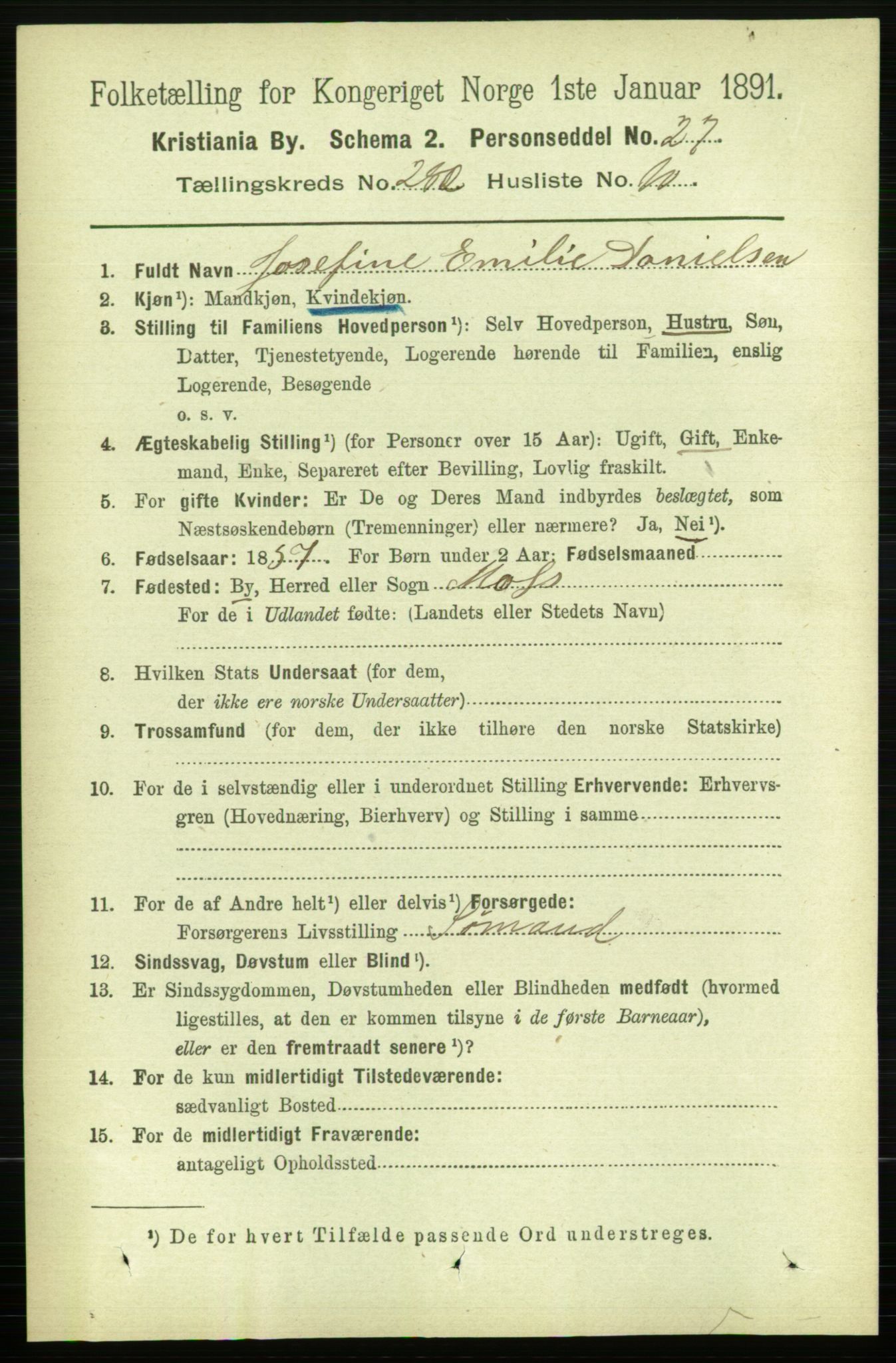 RA, 1891 census for 0301 Kristiania, 1891, p. 171909