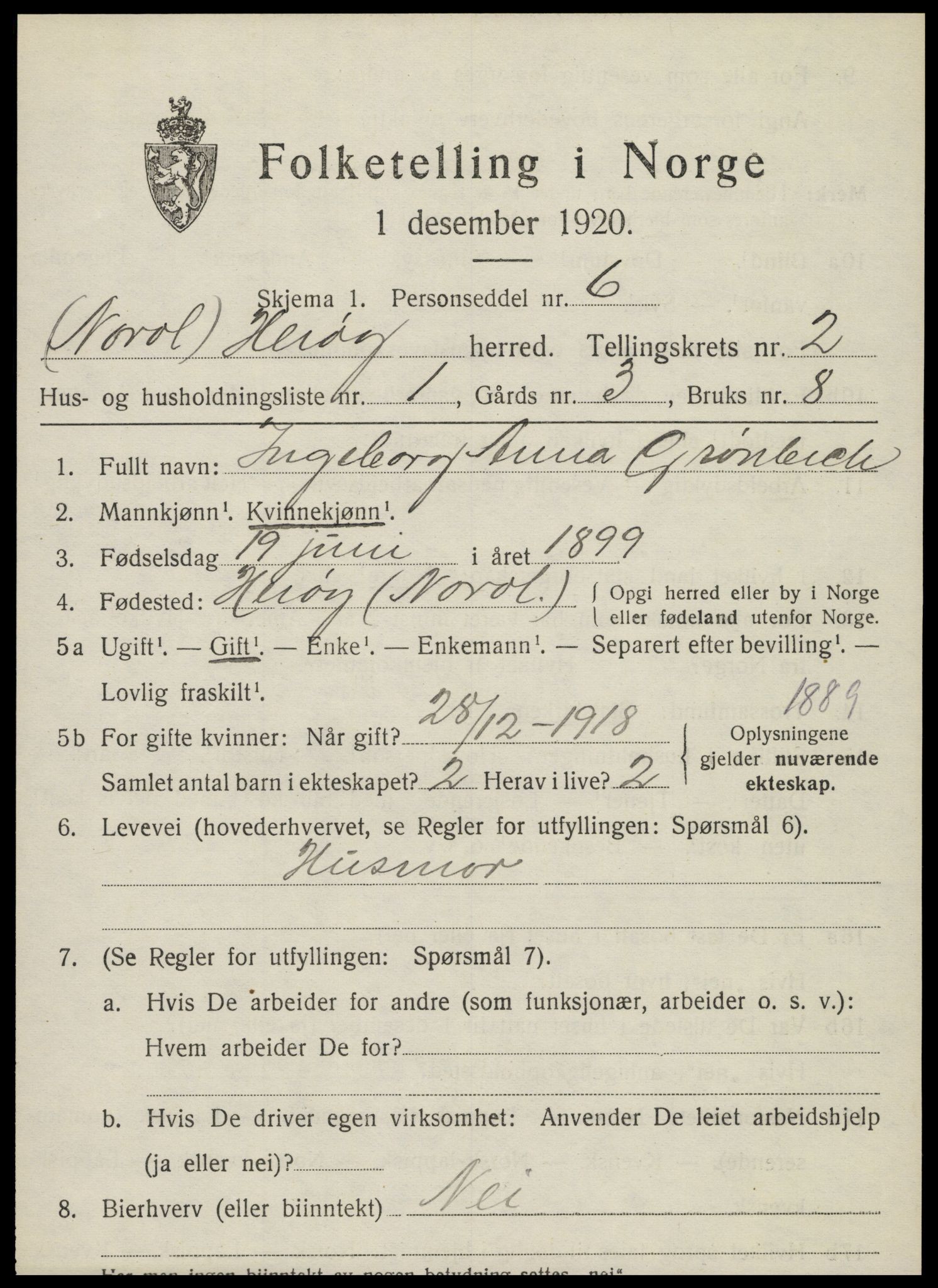 SAT, 1920 census for Herøy, 1920, p. 1324