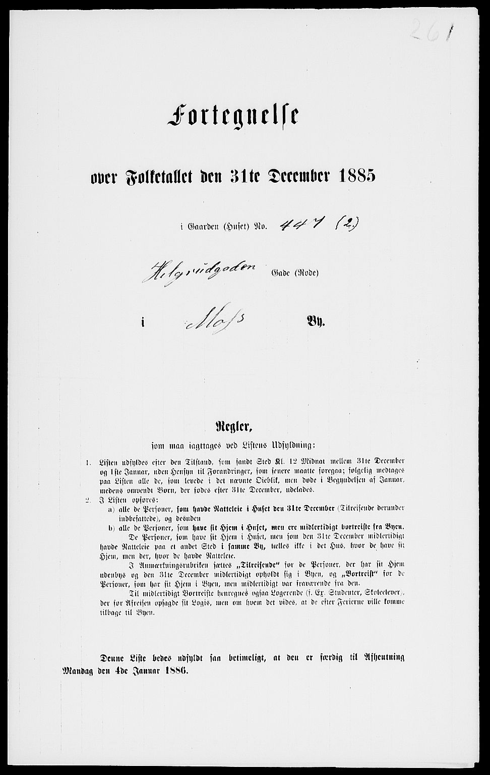 RA, 1885 census for 0104 Moss, 1885, p. 562