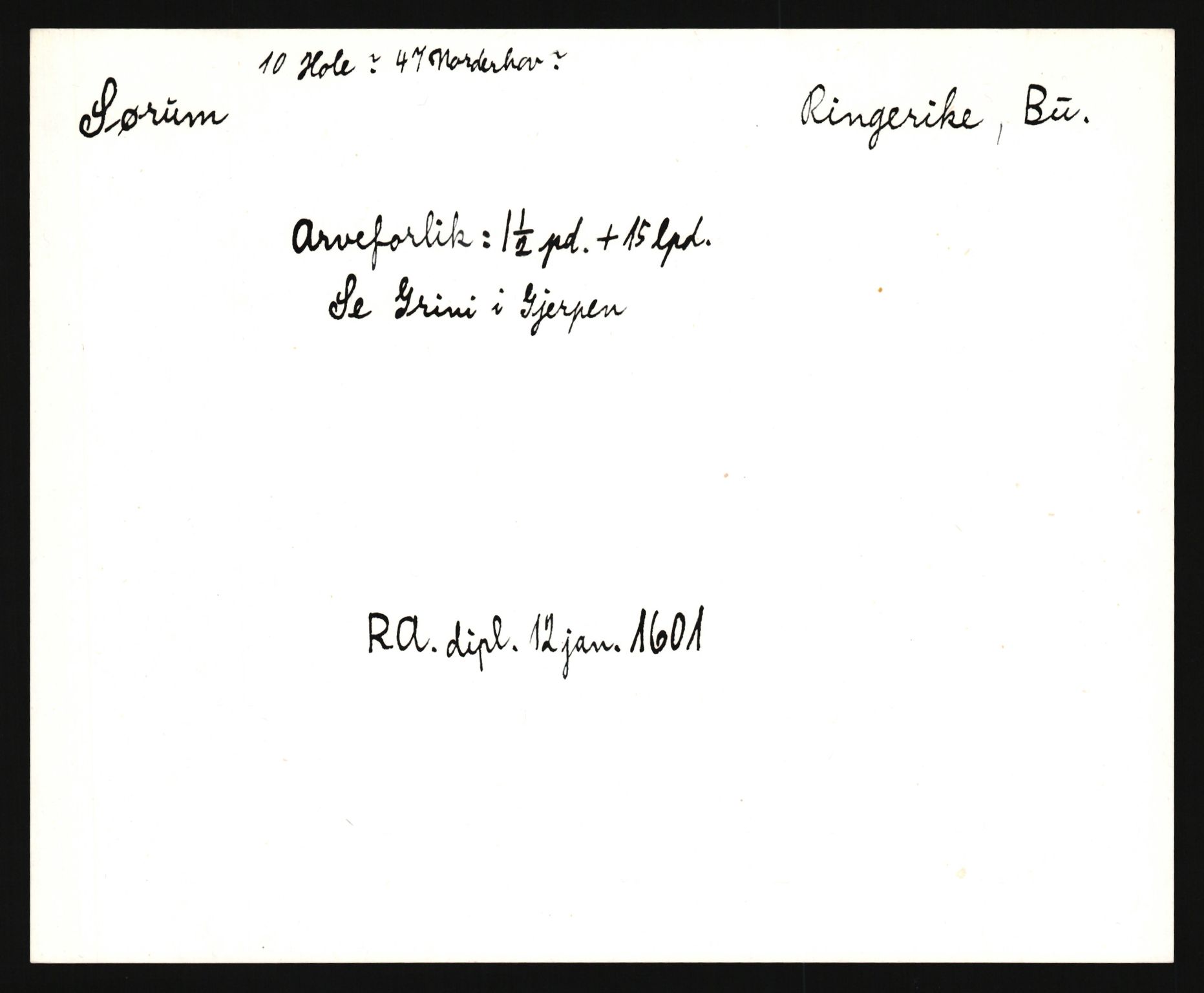 Riksarkivets diplomsamling, AV/RA-EA-5965/F35/F35e/L0012: Registreringssedler Buskerud 1, 1400-1700, p. 31