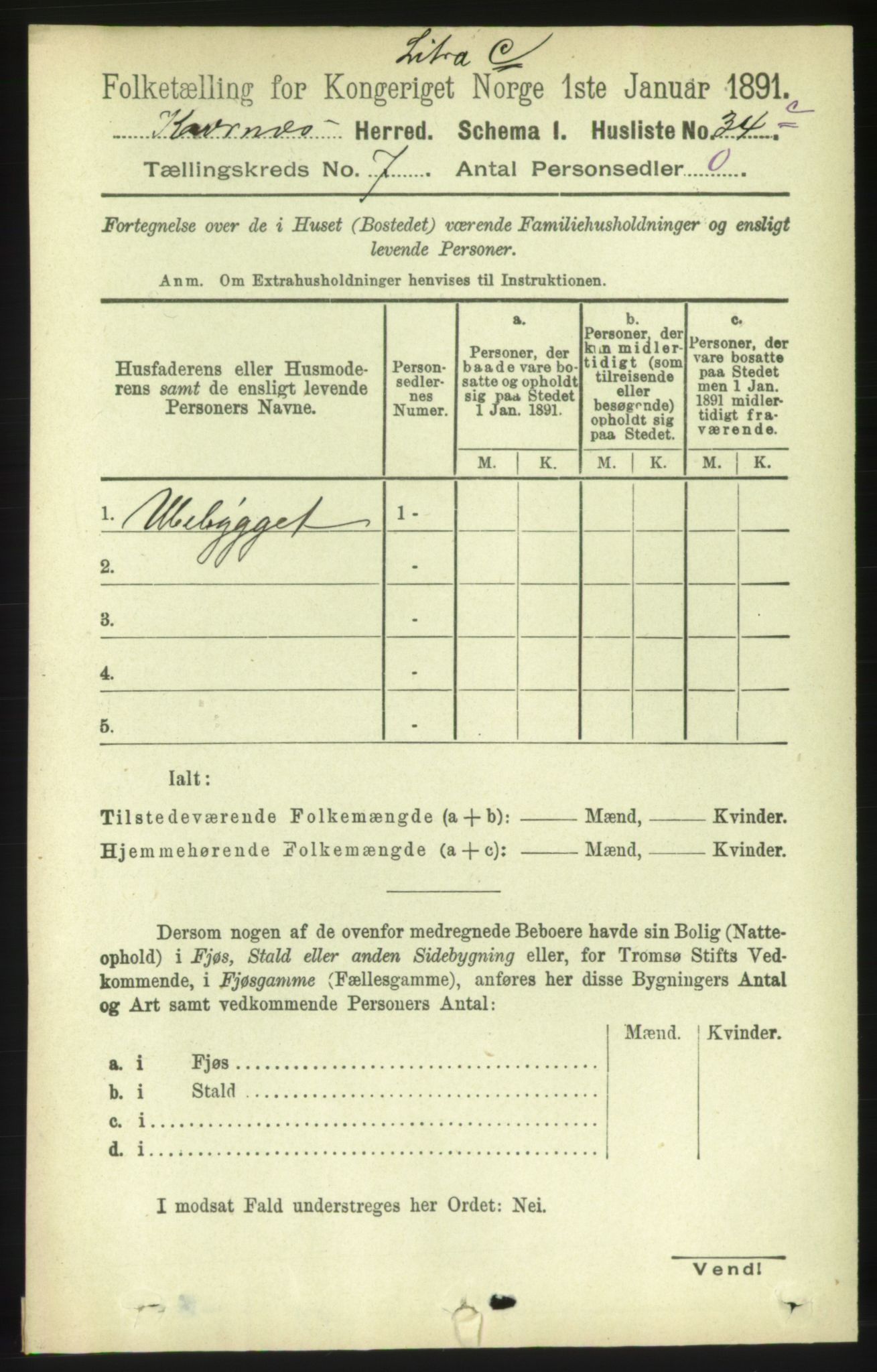 RA, 1891 census for 1553 Kvernes, 1891, p. 3249