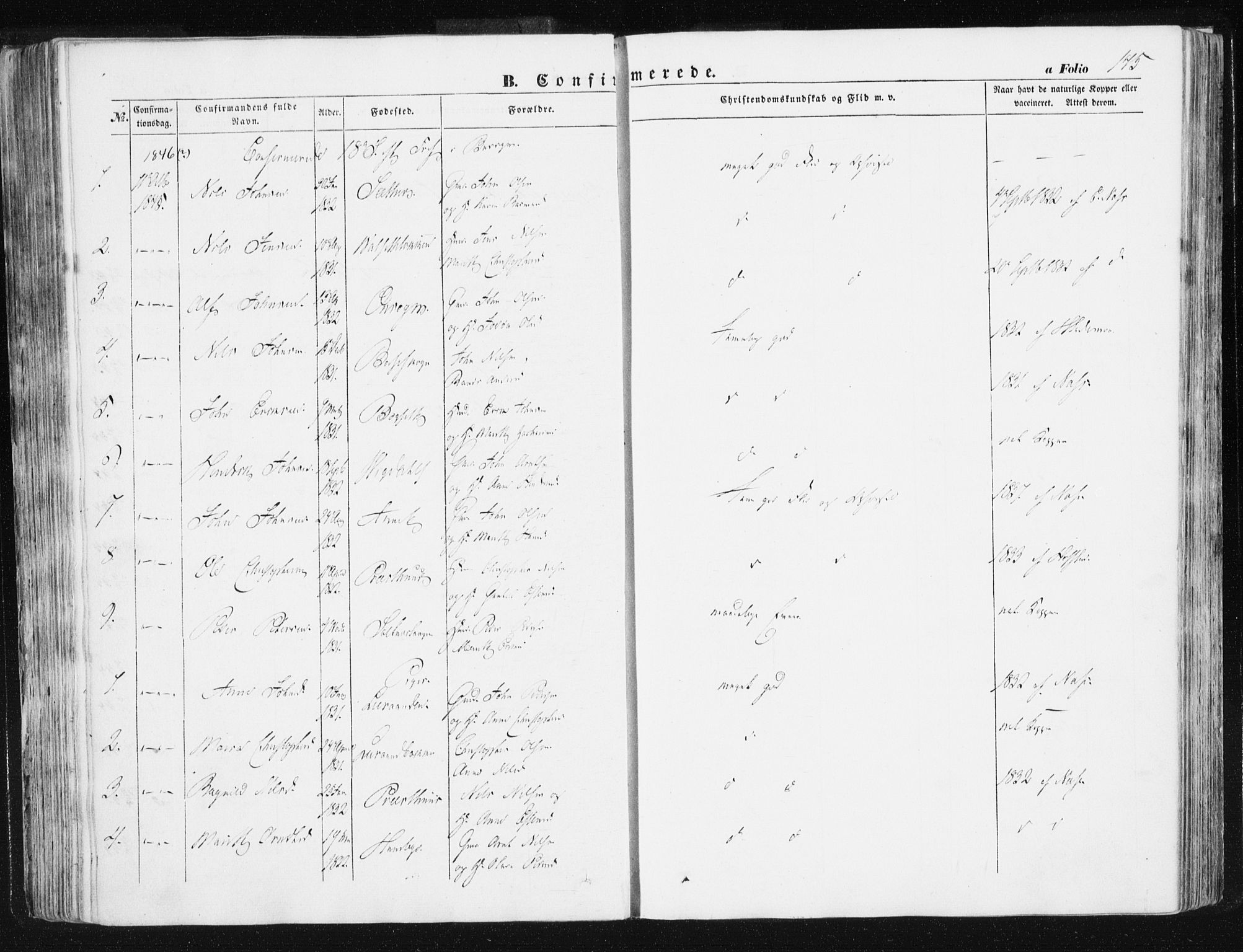 Ministerialprotokoller, klokkerbøker og fødselsregistre - Sør-Trøndelag, SAT/A-1456/612/L0376: Parish register (official) no. 612A08, 1846-1859, p. 145