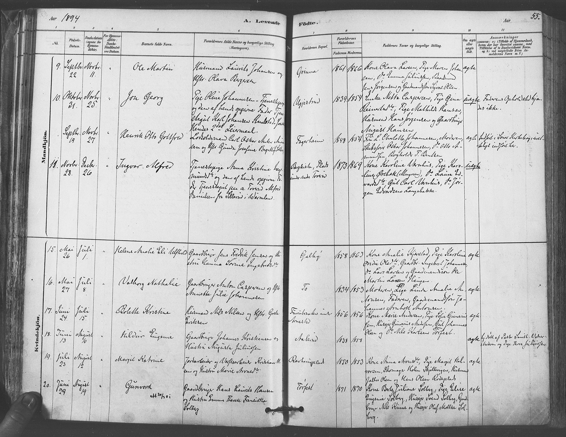 Vestby prestekontor Kirkebøker, AV/SAO-A-10893/F/Fa/L0009: Parish register (official) no. I 9, 1878-1900, p. 55