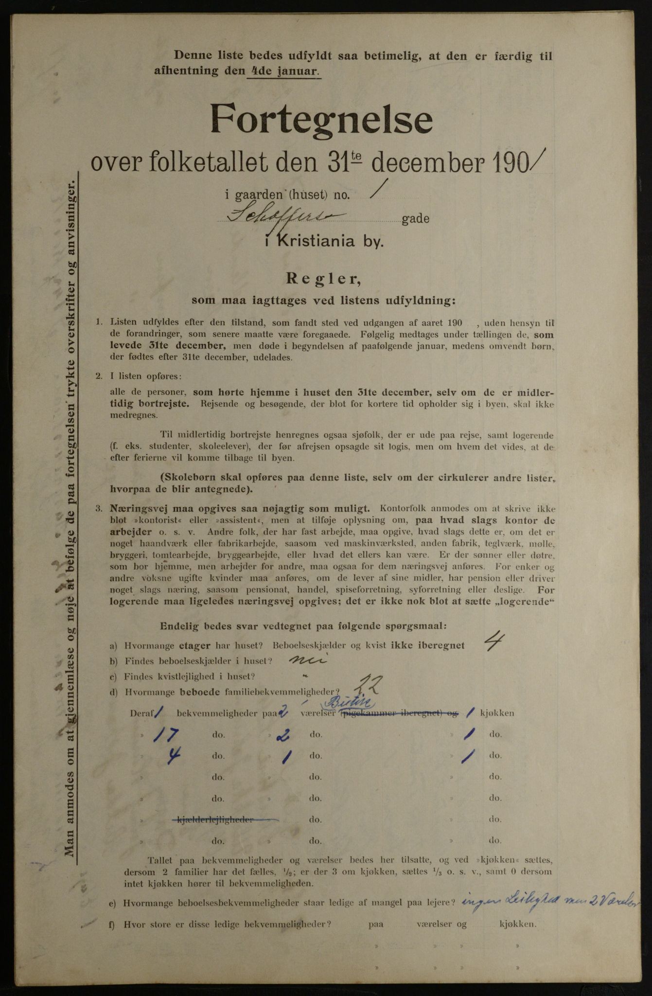 OBA, Municipal Census 1901 for Kristiania, 1901, p. 14343