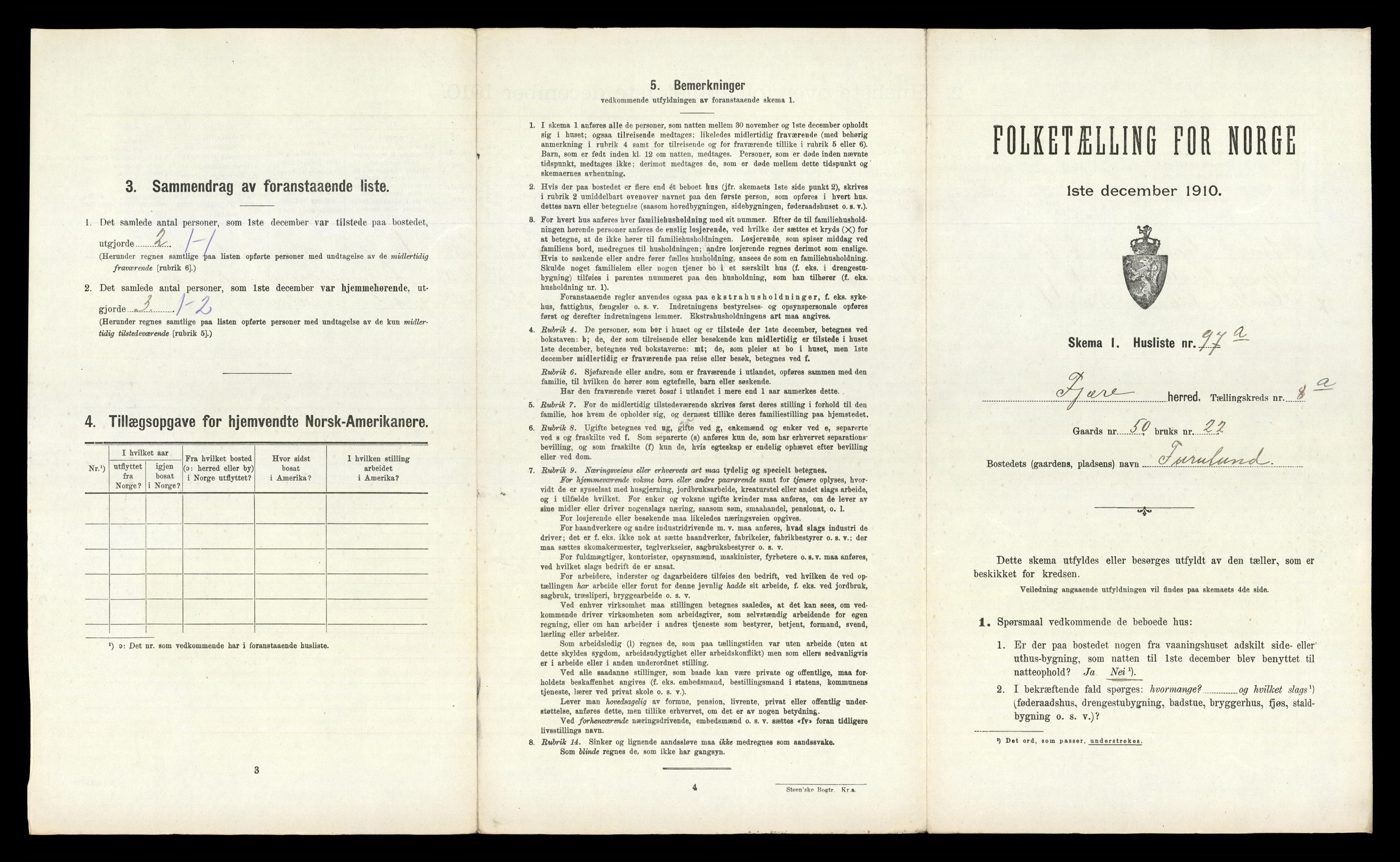 RA, 1910 census for Fjære, 1910, p. 1801