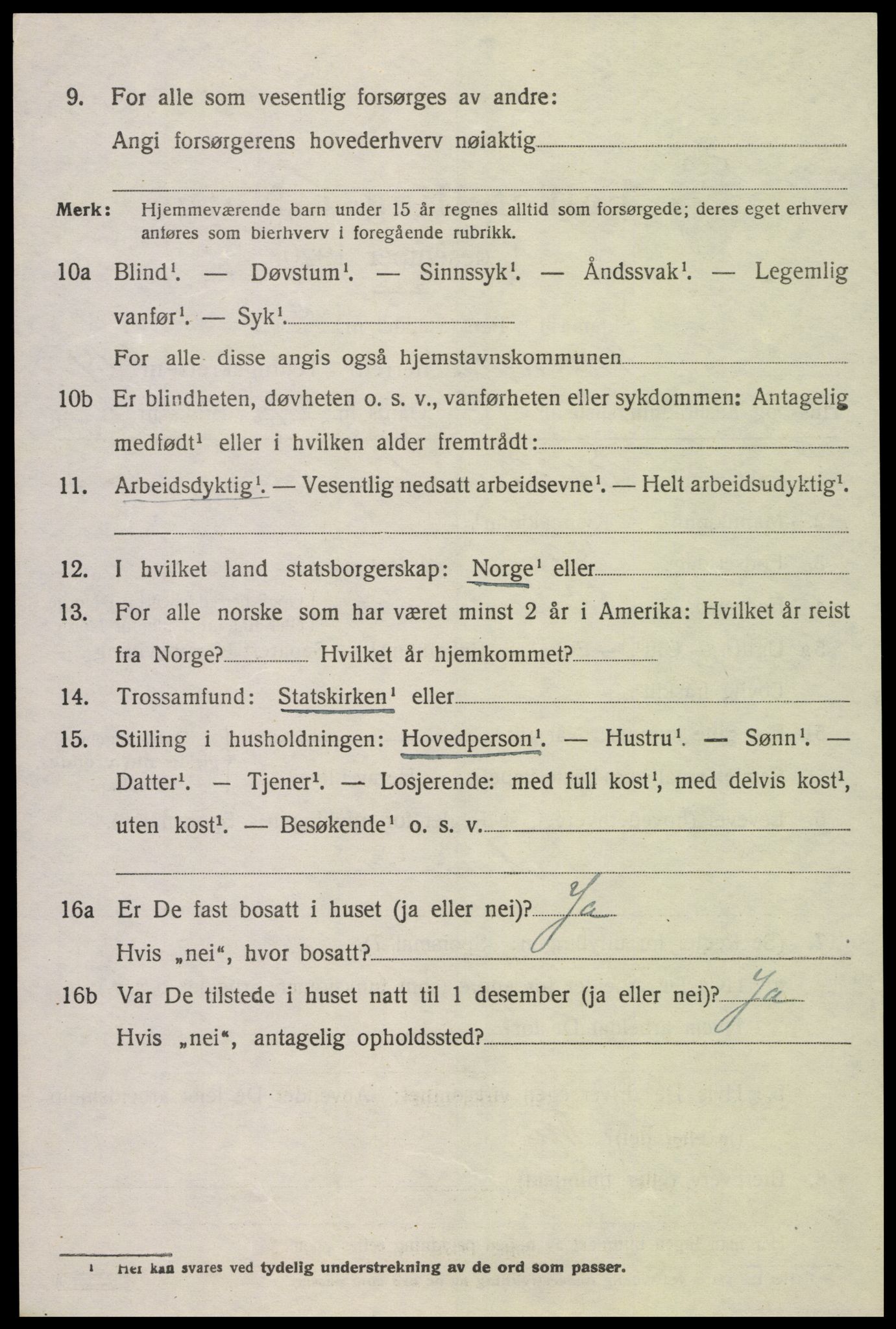 SAK, 1920 census for Sør-Audnedal, 1920, p. 5314