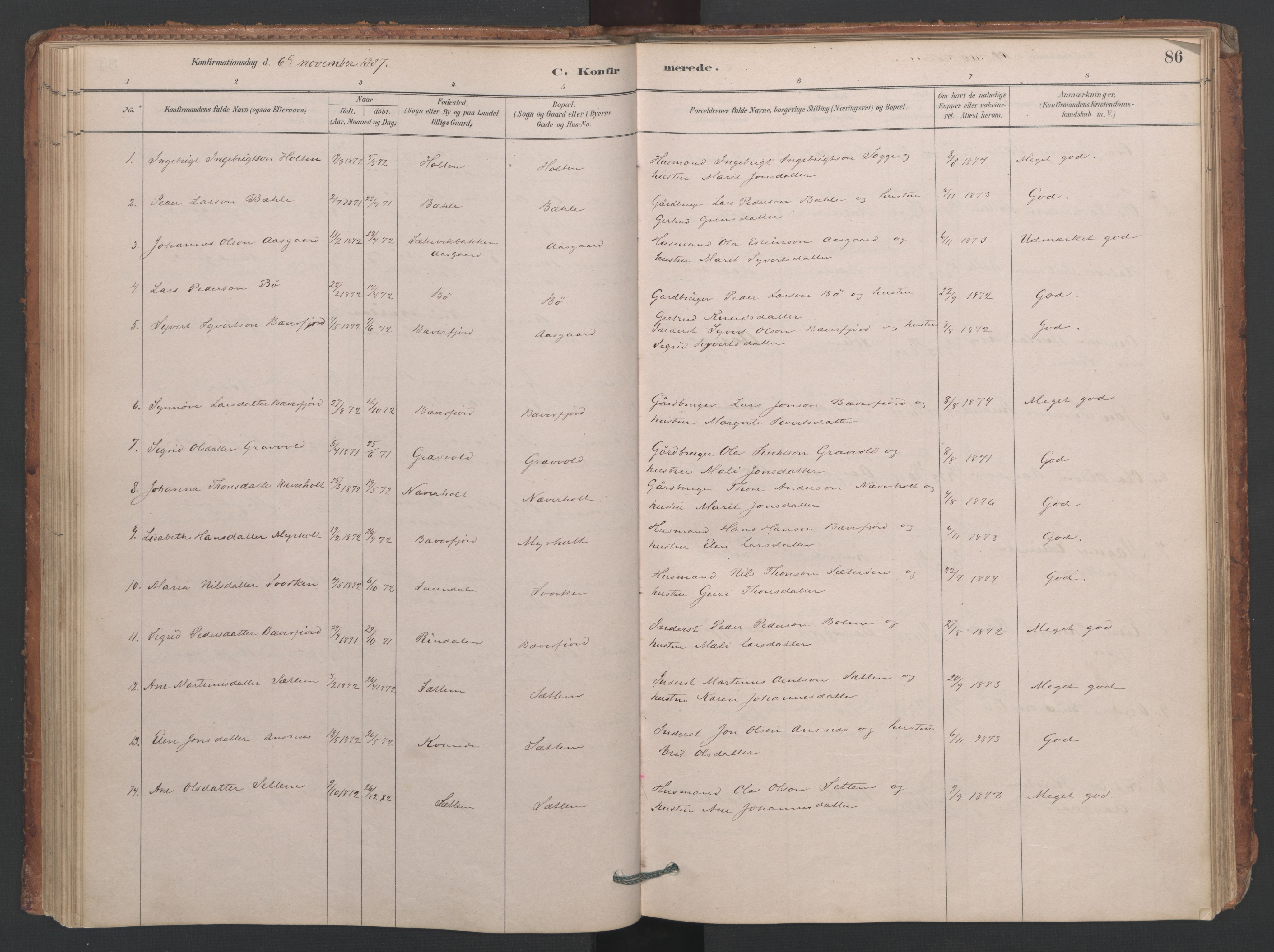 Ministerialprotokoller, klokkerbøker og fødselsregistre - Møre og Romsdal, AV/SAT-A-1454/594/L1036: Parish register (official) no. 594A02 (?), 1879-1910, p. 86